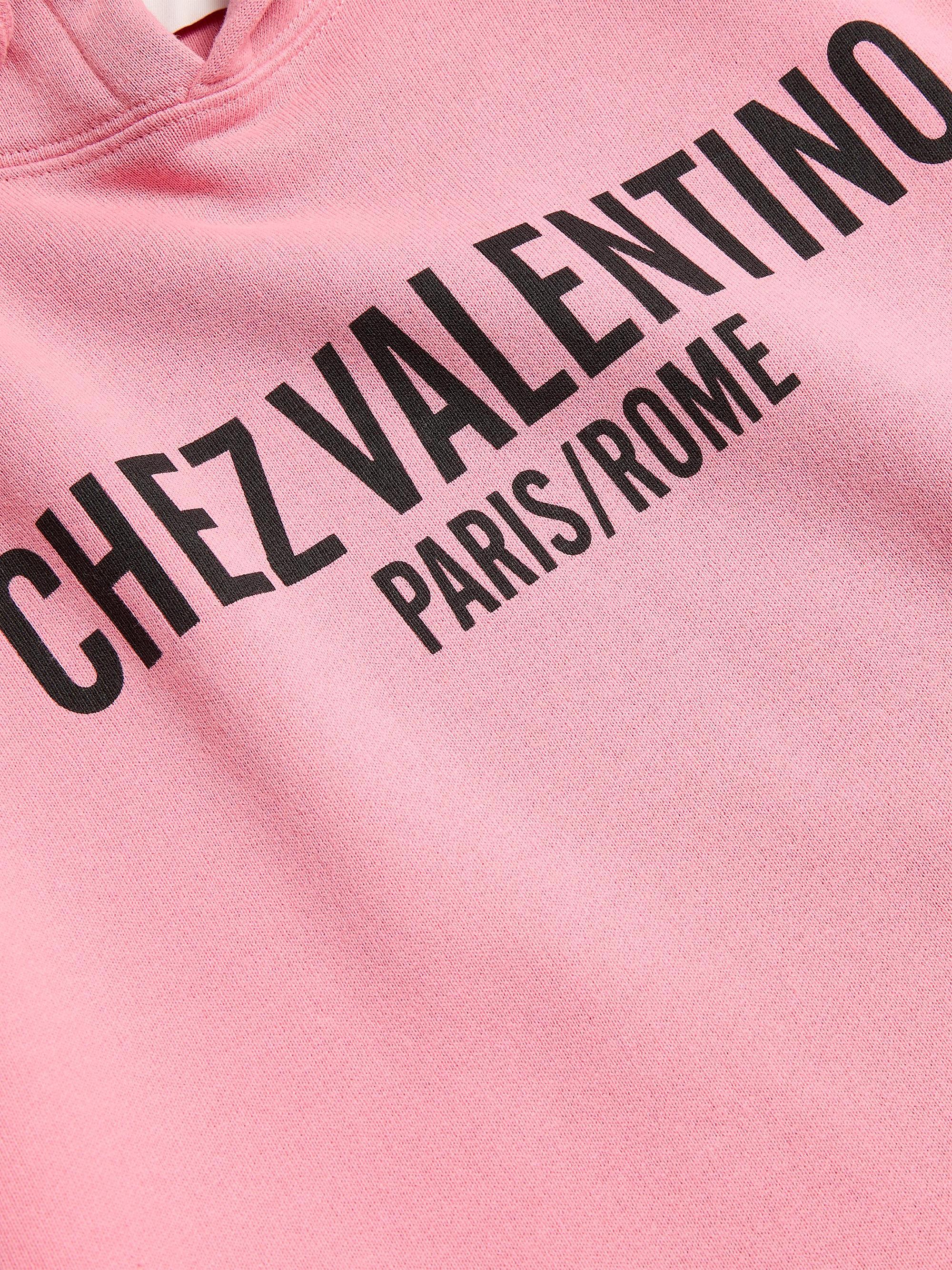 Valentino Garavani Women's Sweatshirt in Jersey Cotton Sweatshirt with Chez Valentino Print - Pink | Thumbnail 7