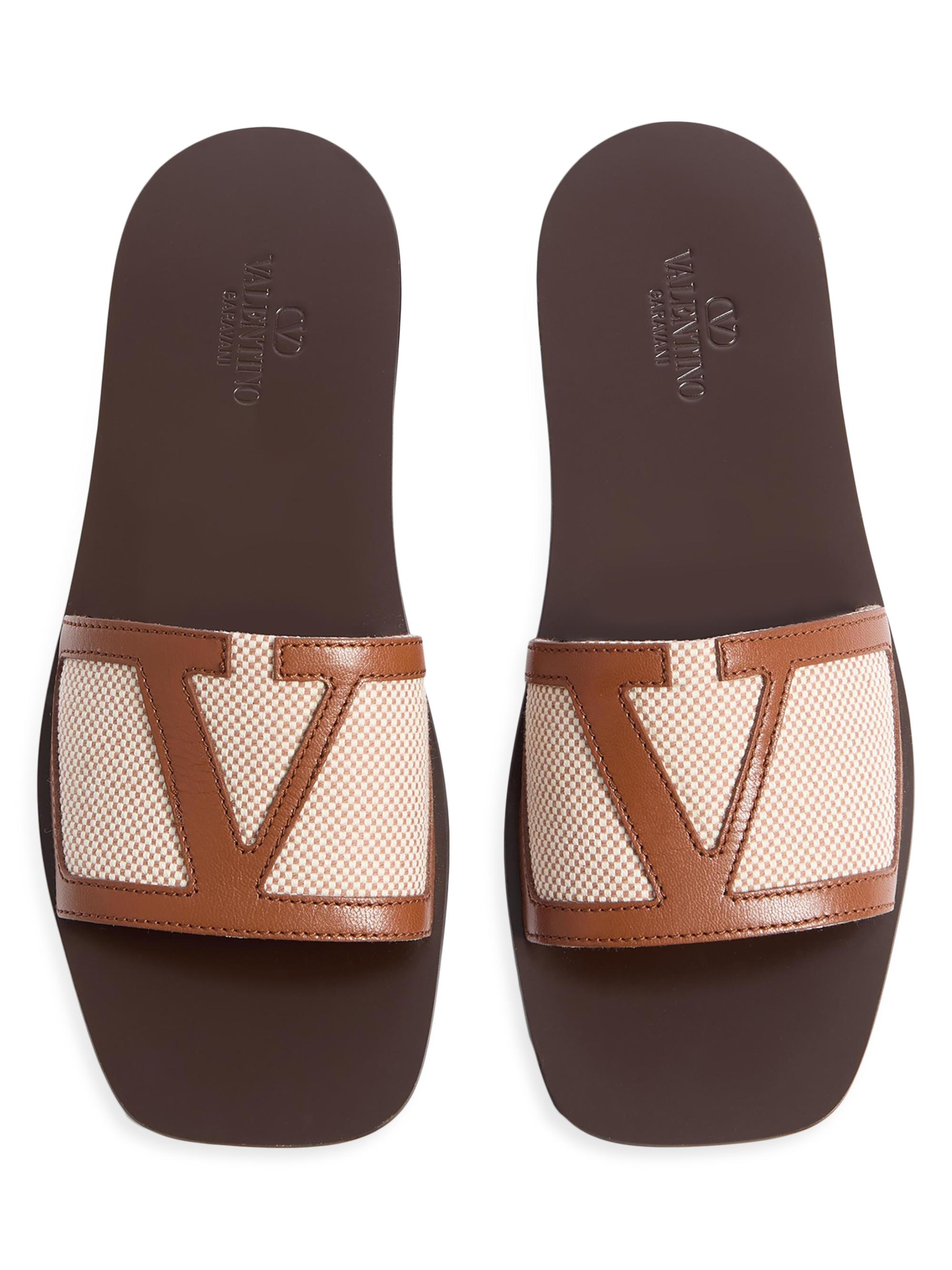 Valentino Garavani Viva Superstar Slide Sandals in Canvas and