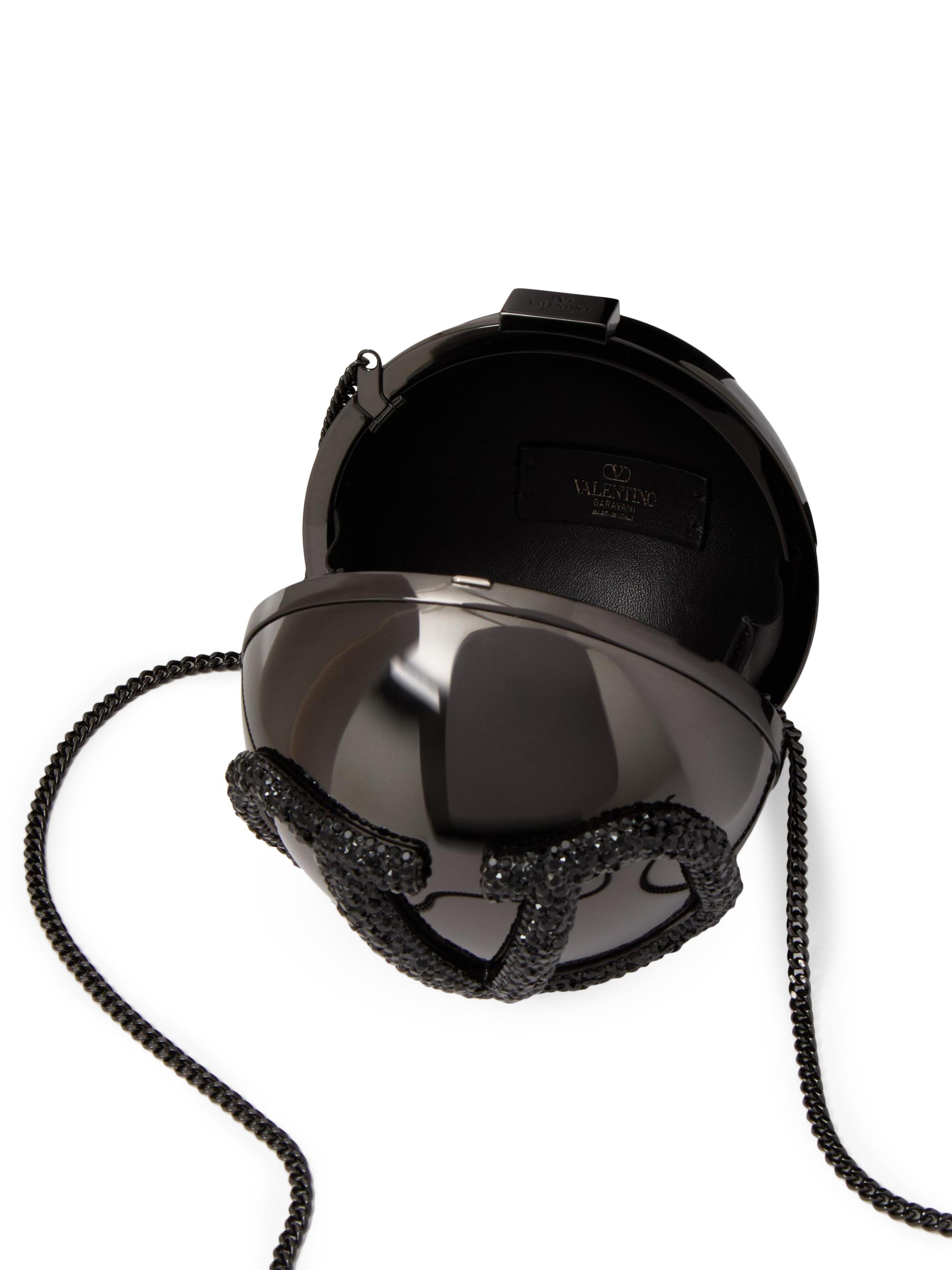 Valentino Garavani VLogo Signature Metal and Rhinestone Minaudière