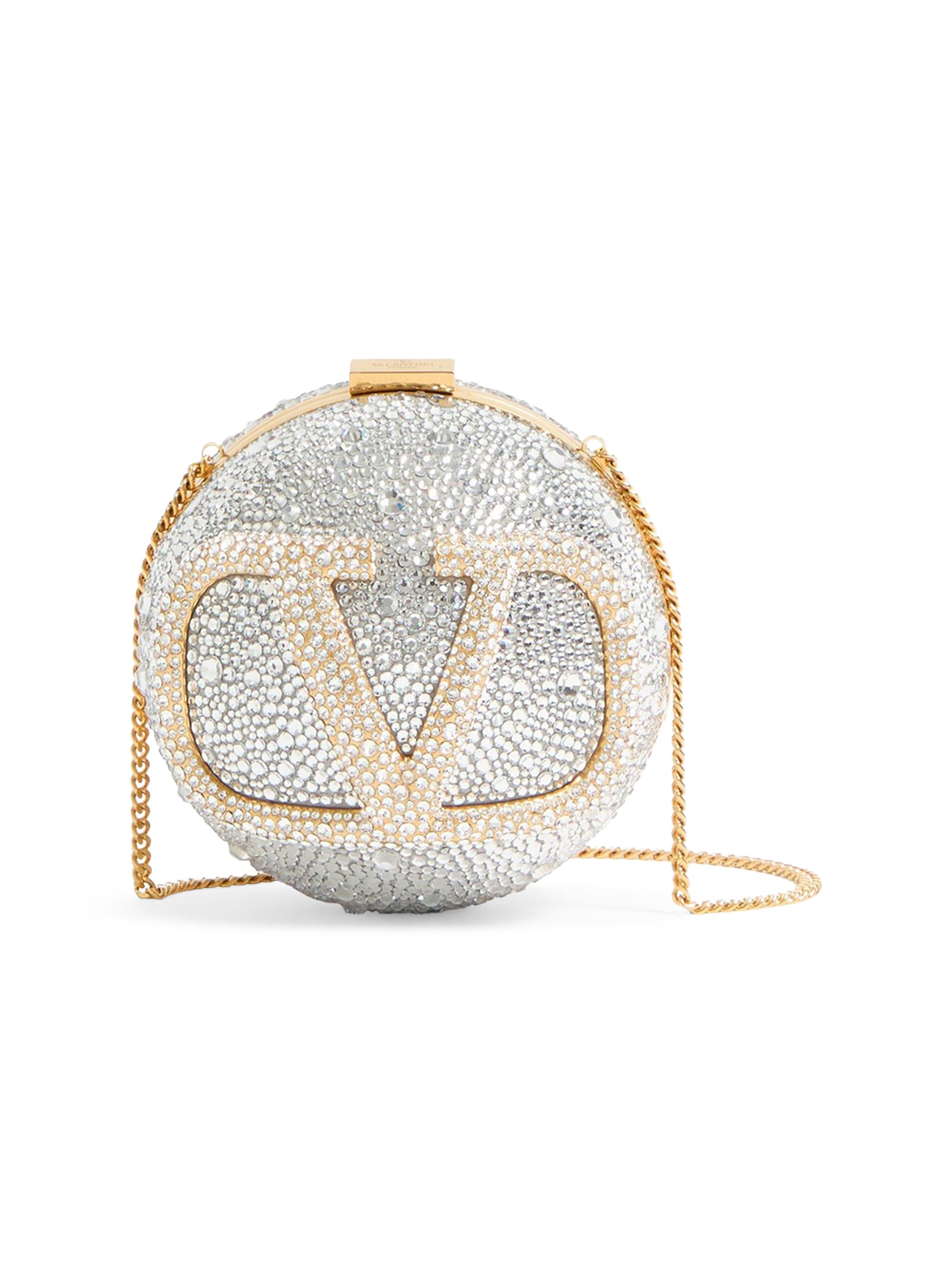 Valentino Garavani Women's VLogo Signature Metal and Swarovski Crystal Minaudière - Crystal