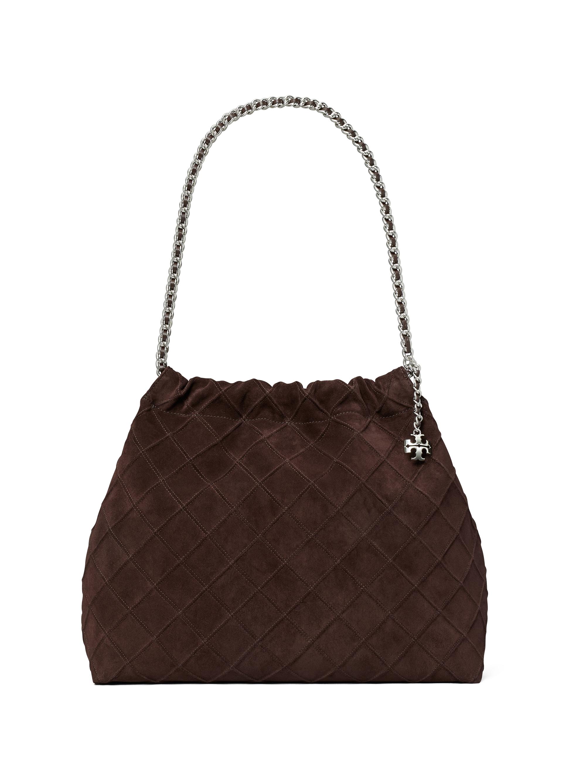 Tory Burch Women's  Fleming Suede Hobo Bag - Licorice