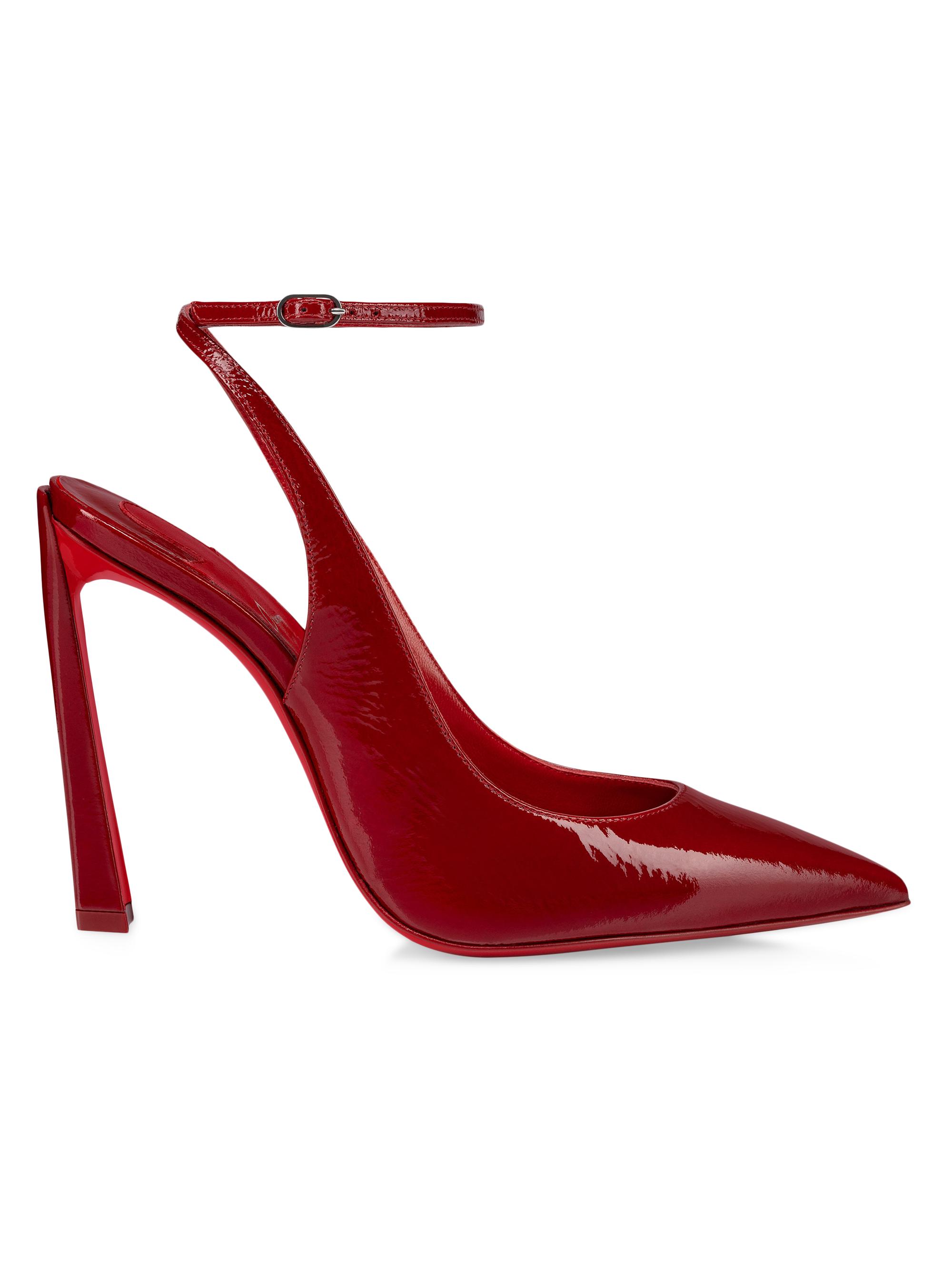 Christian Louboutin Women's Condora 100MM Strappy Patent Leather Pumps - Loubi