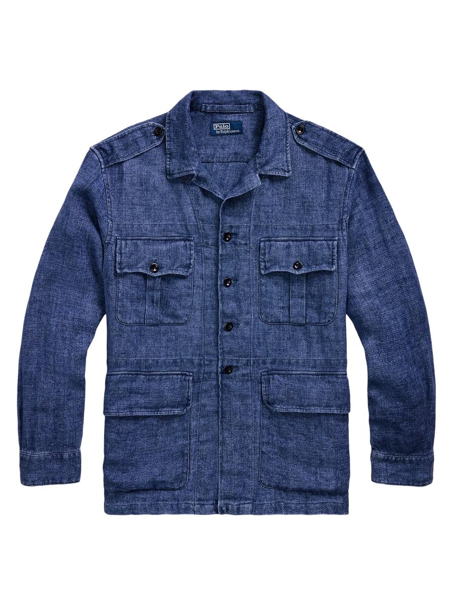 Polo Ralph Lauren Linen Notch Collar Button-Front Overshirt