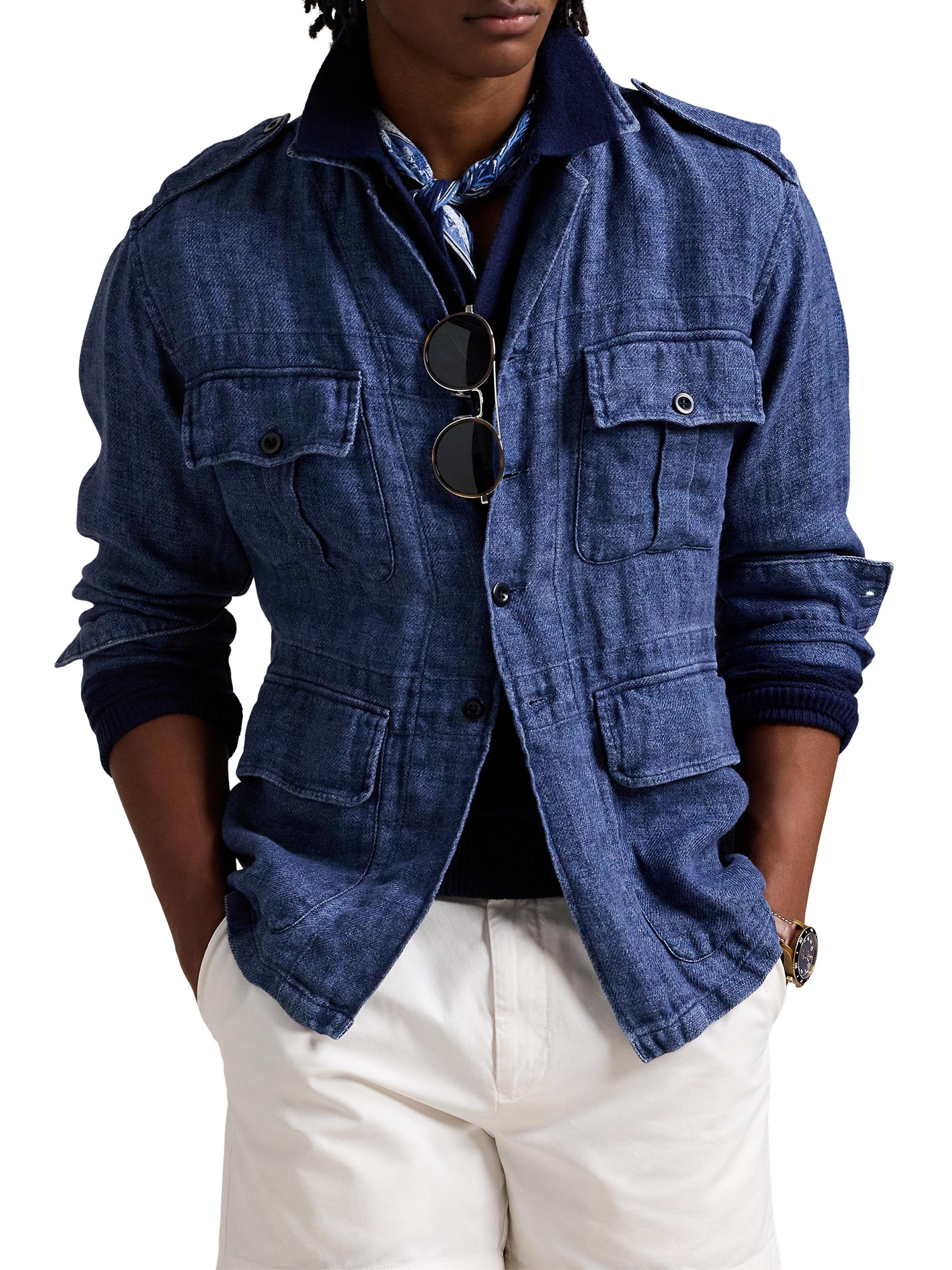 Polo Ralph Lauren Linen Notch Collar Button-Front Overshirt