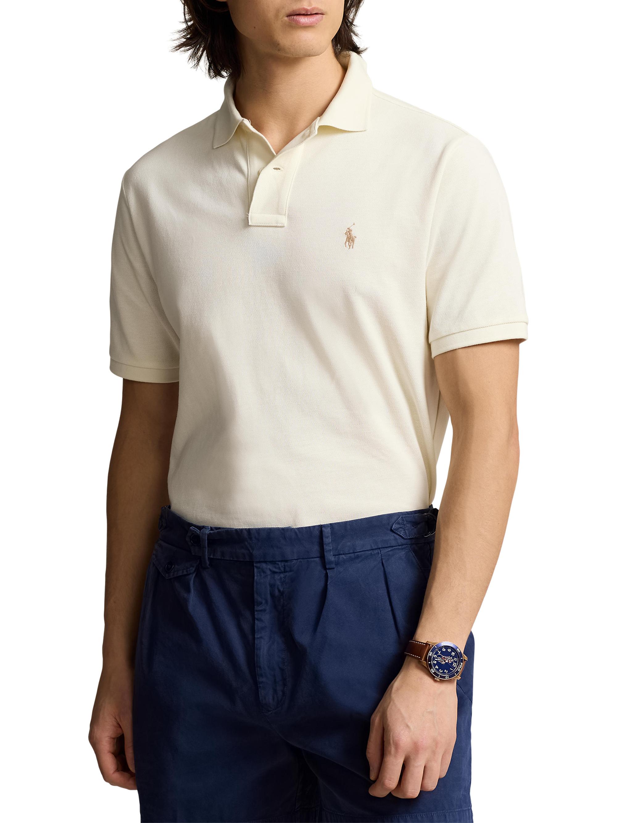 Polo Ralph Lauren Logo Cotton Mesh Polo Shirt | Saks Fifth Avenue