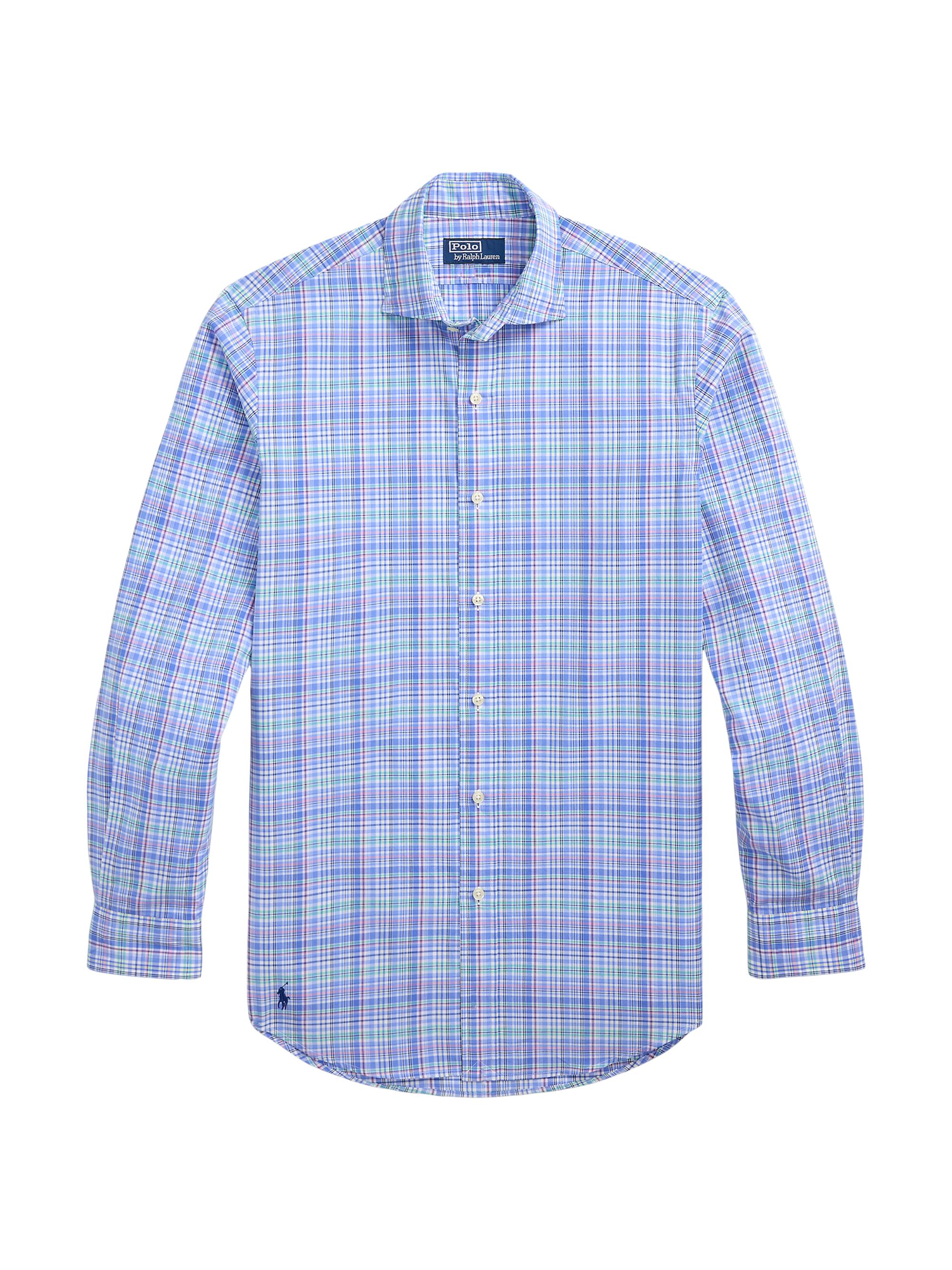Ralph Lauren Classic Fit Checked Poplin Shirt - Blue Multi - M