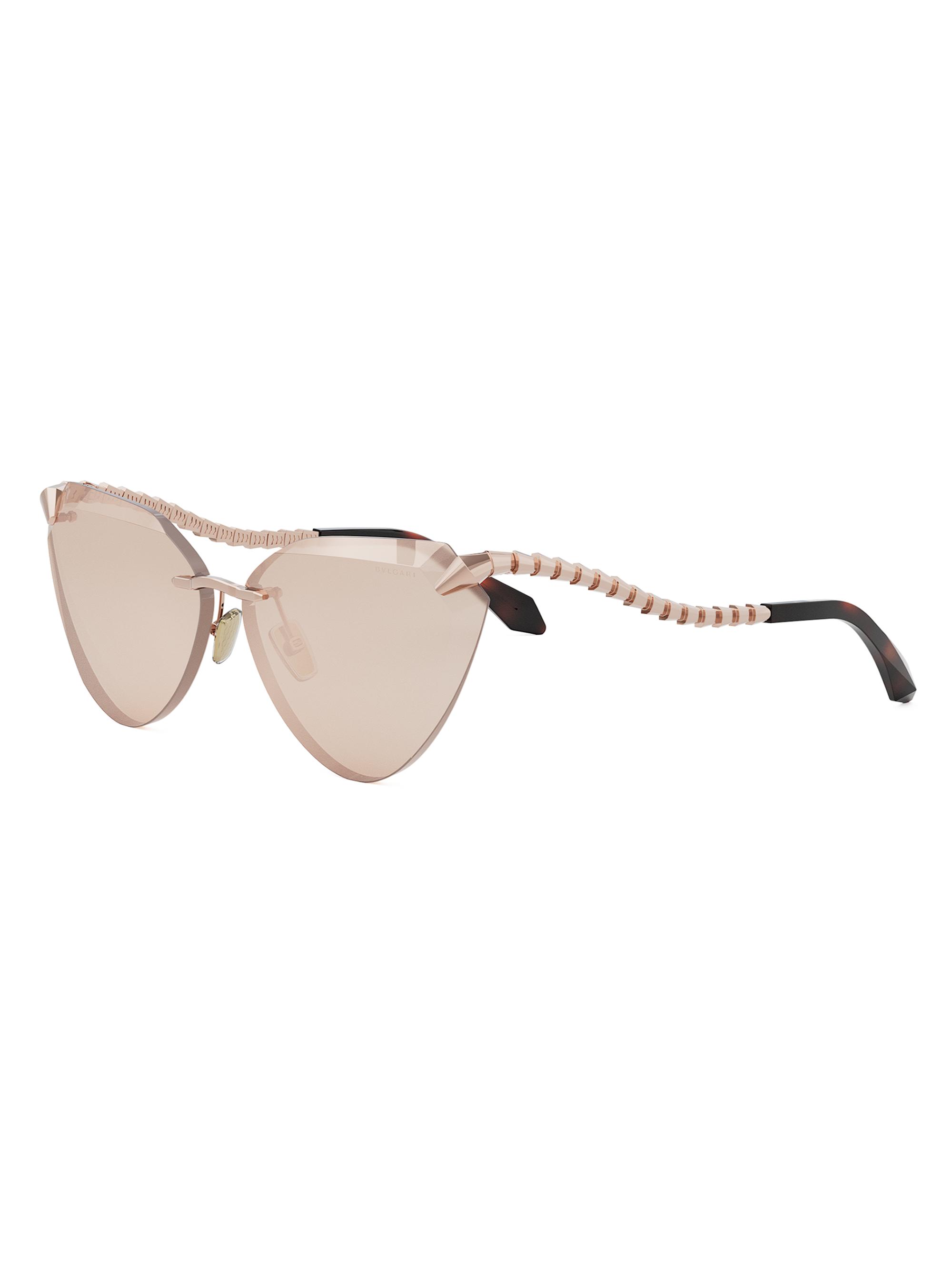 BVLGARI Women's Serpenti Viper 65MM Cat-Eye Sunglasses - Brown Rose Gold