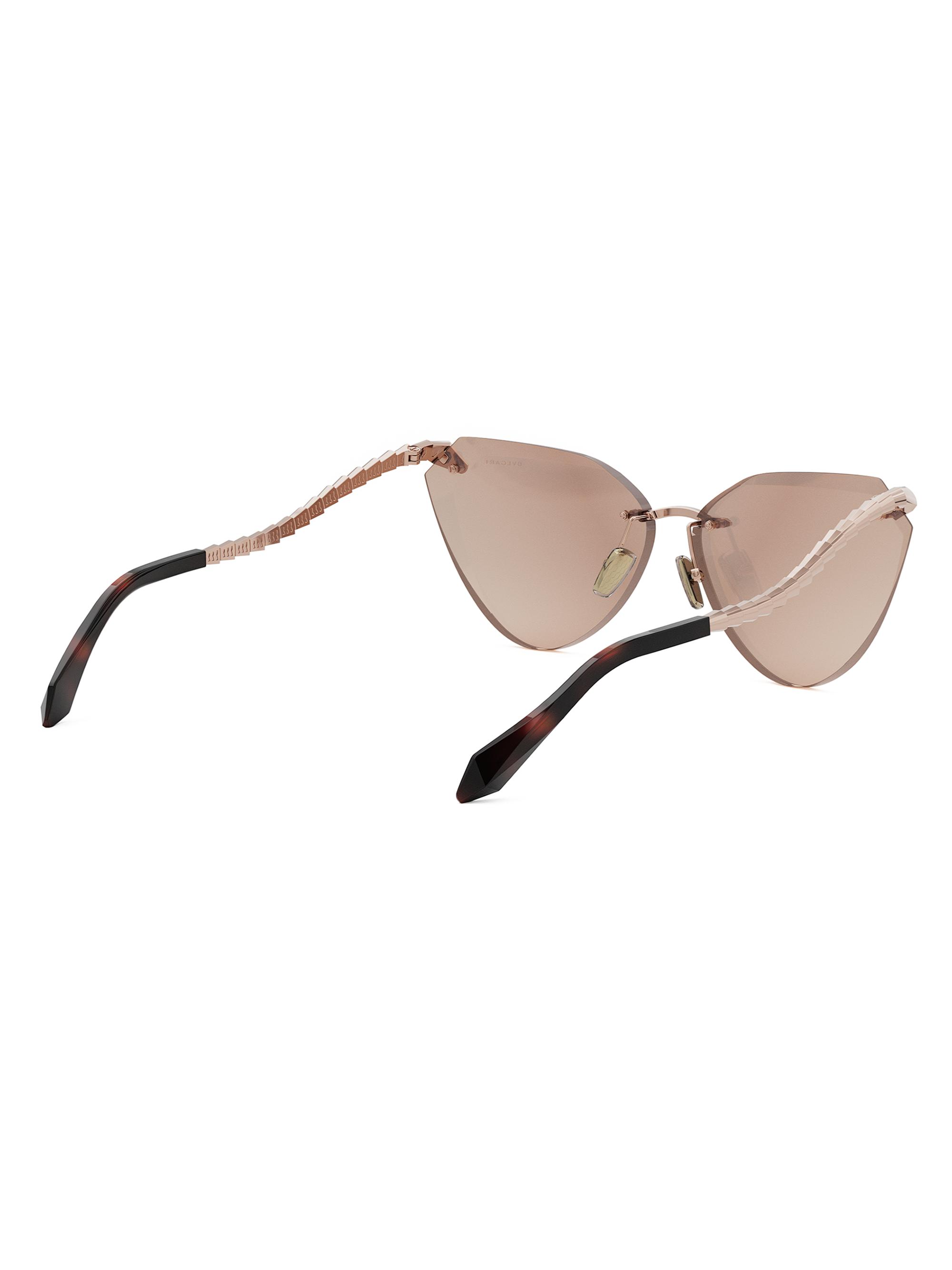BVLGARI Serpenti Rose Gold Cat-Eye Sunglasses with Mirrored Lenses New Bvlgari SERPENTI BV6140 2013/4Z Rose Gold/Grey Rose Gold  main image 3