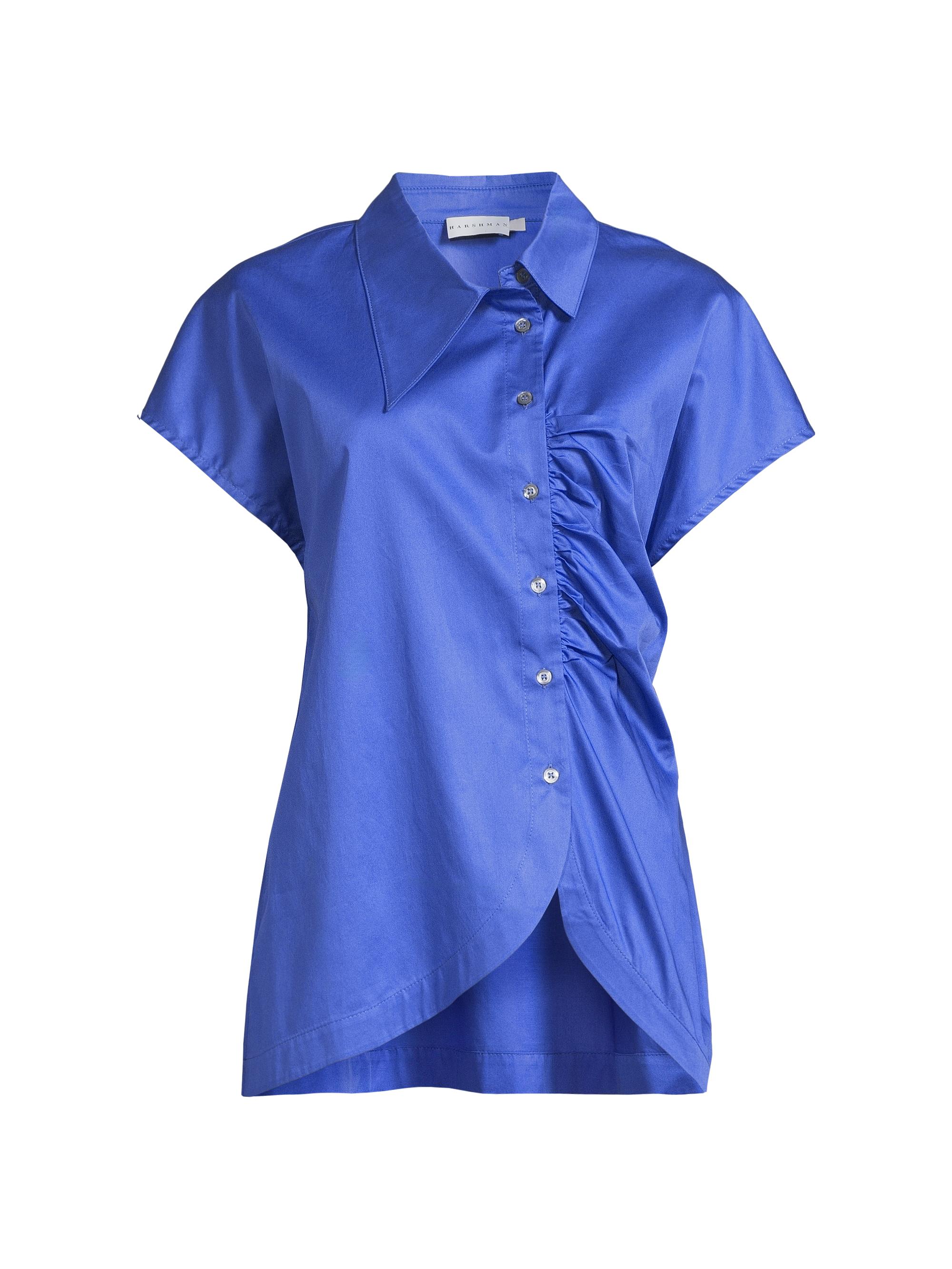 Harshman Women's Lily Gathered Shirt - Royal Blue