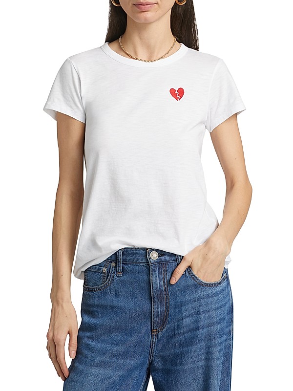 Shop rag & bone The Broken Heart Cotton T-Shirt | Saks Fifth Shop rag & bone The Broken Heart Cotton T-Shirt | Saks Fifth