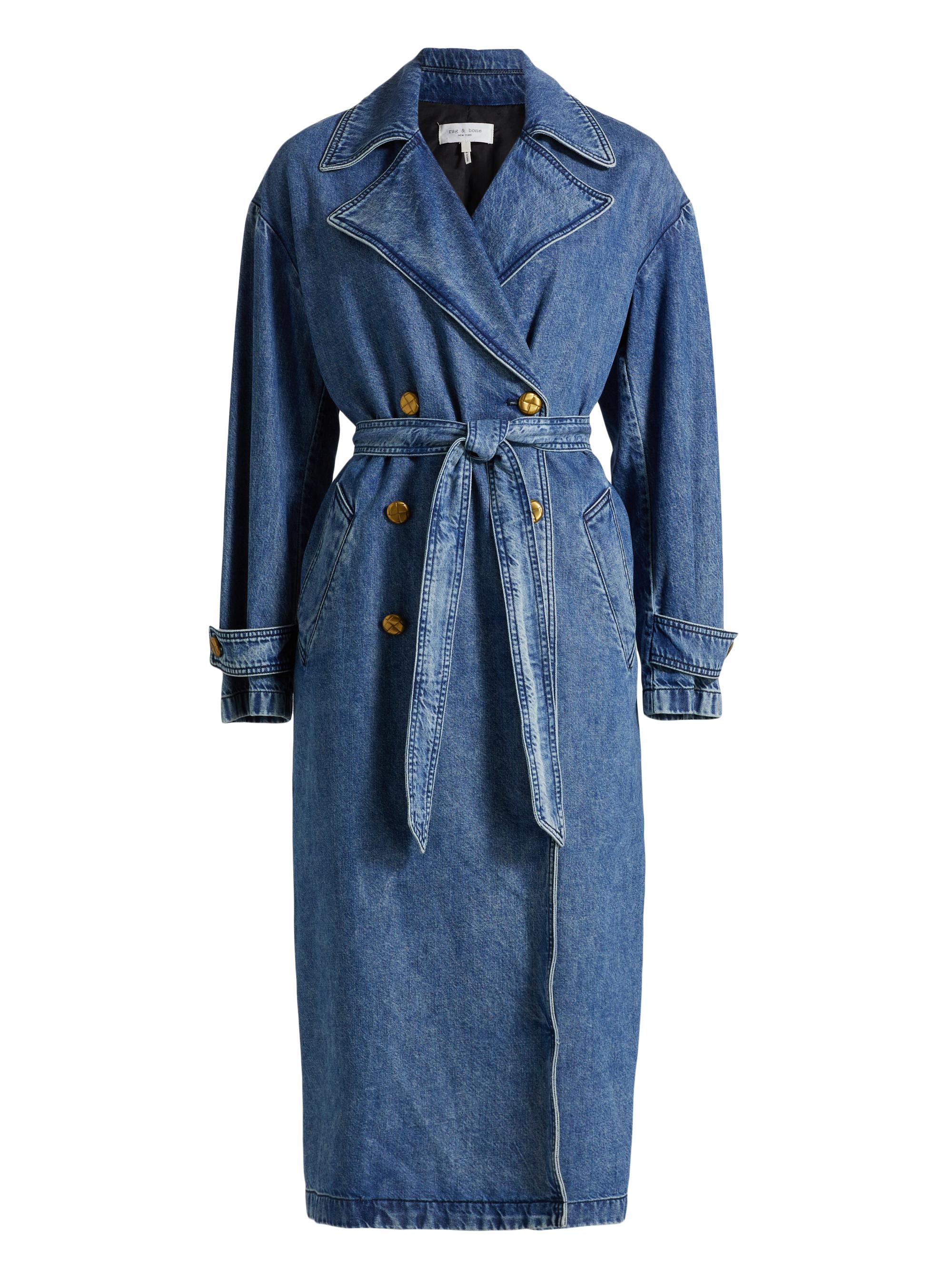 rag & bone Women's Alora Denim Tie-Waist Trench Coat - Beekman