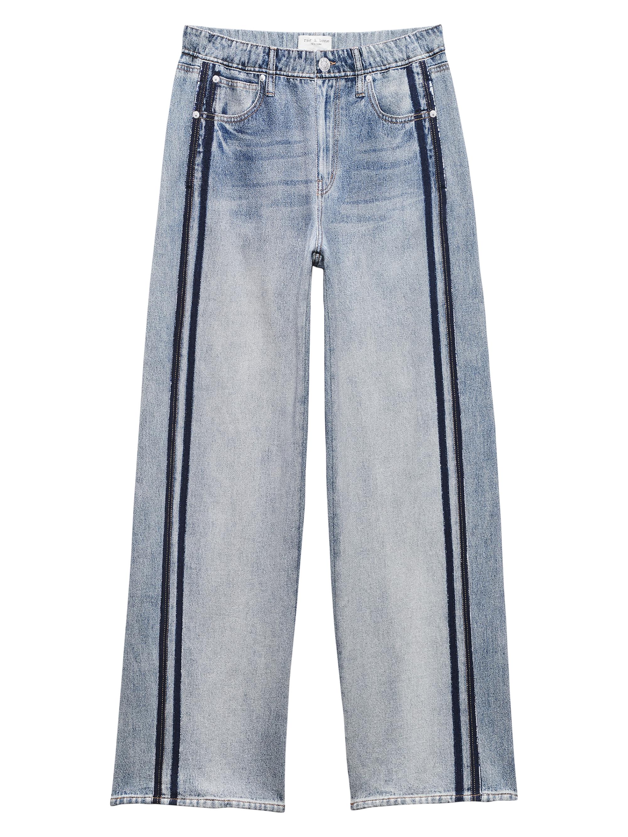 rag & bone Miramar Denim-Print Wide-Leg Track Pants | Saks Fifth