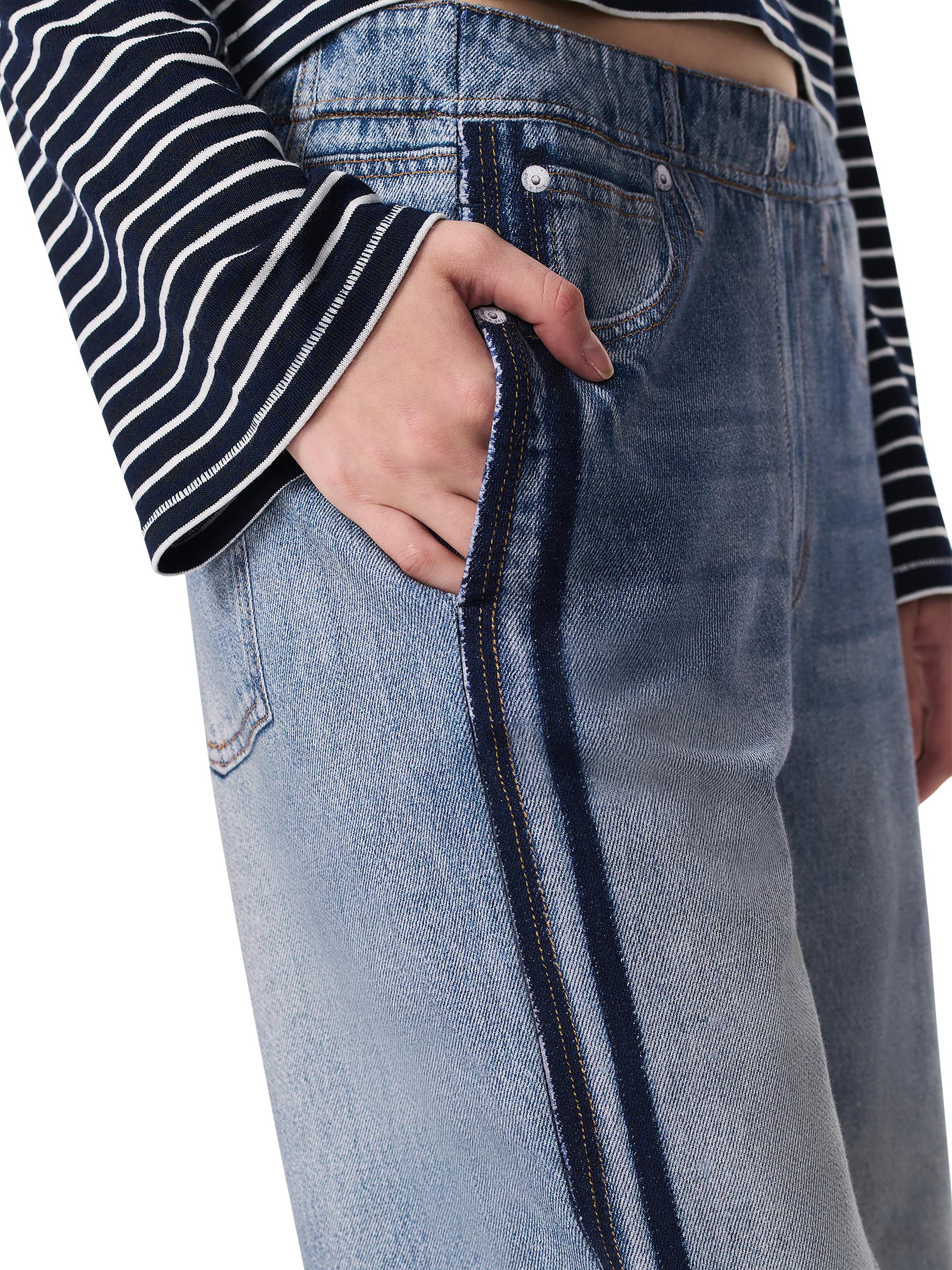 rag bone Miramar Denim-Print Wide-Leg Track Pants Saks Fifth