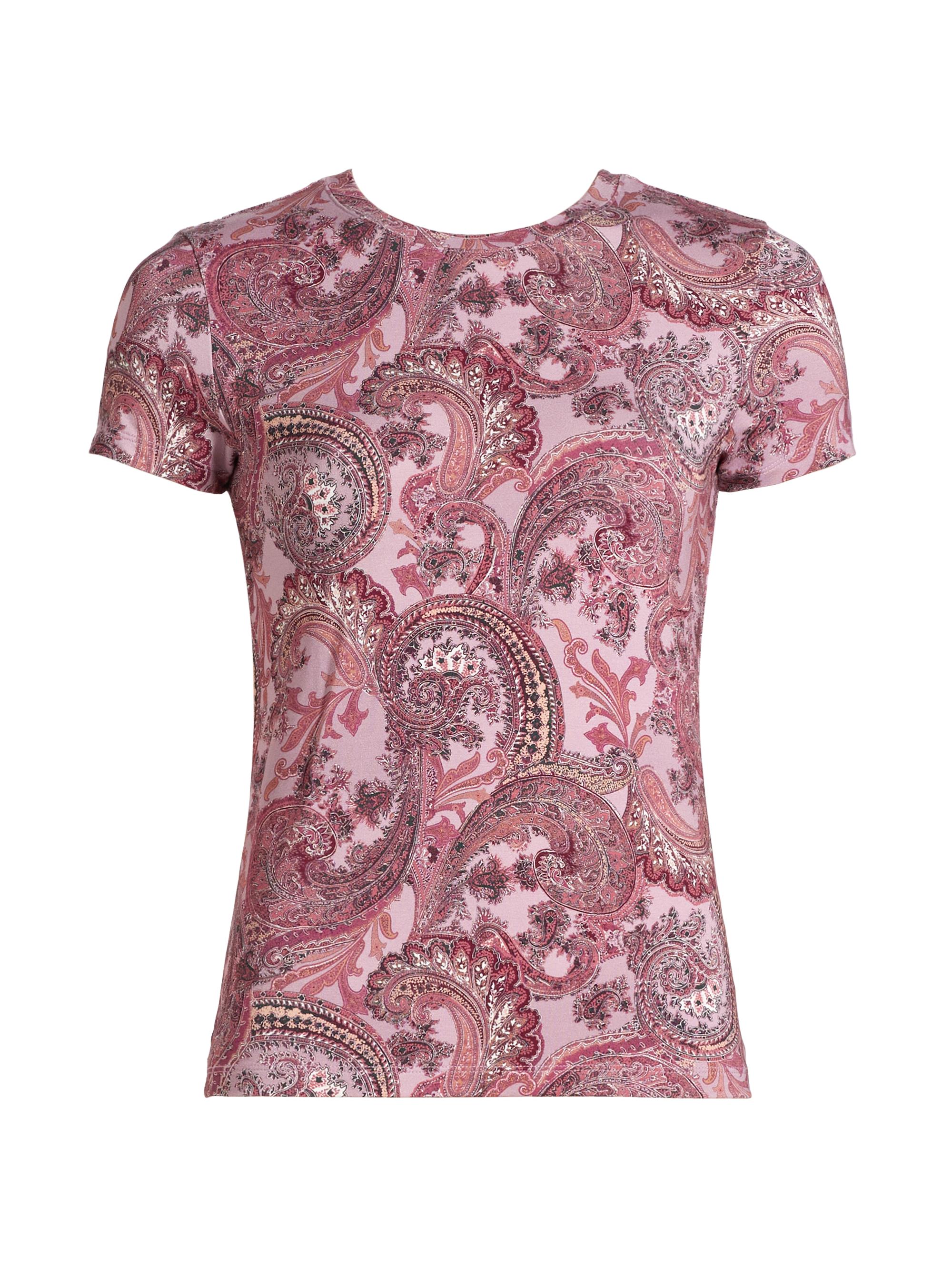 L'AGENCE Women's Ressi Paisley T-Shirt - Mauve Multi French Paisley