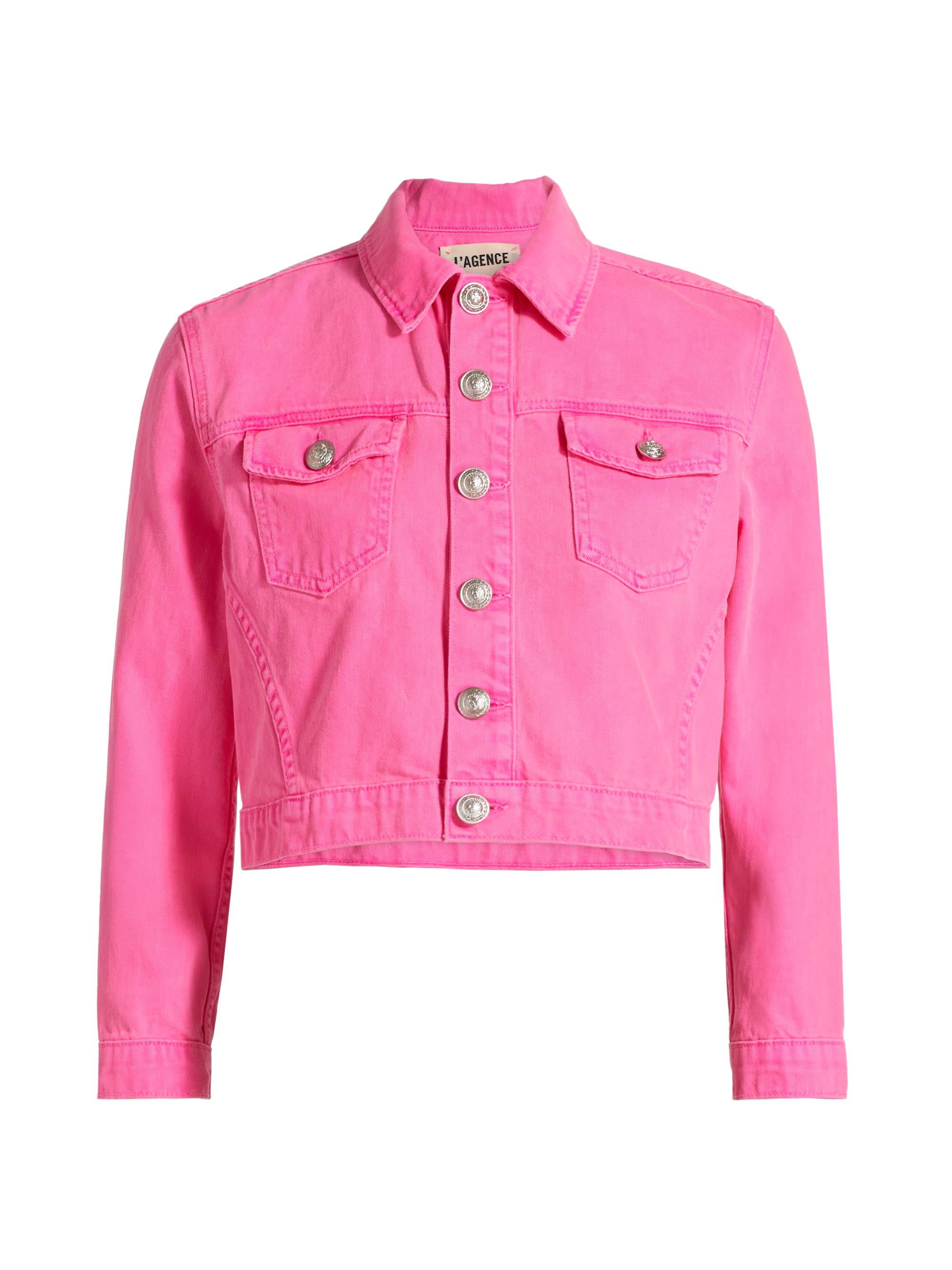 L'AGENCE Women's Koda Cotton Crop Jacket - Pink Glow