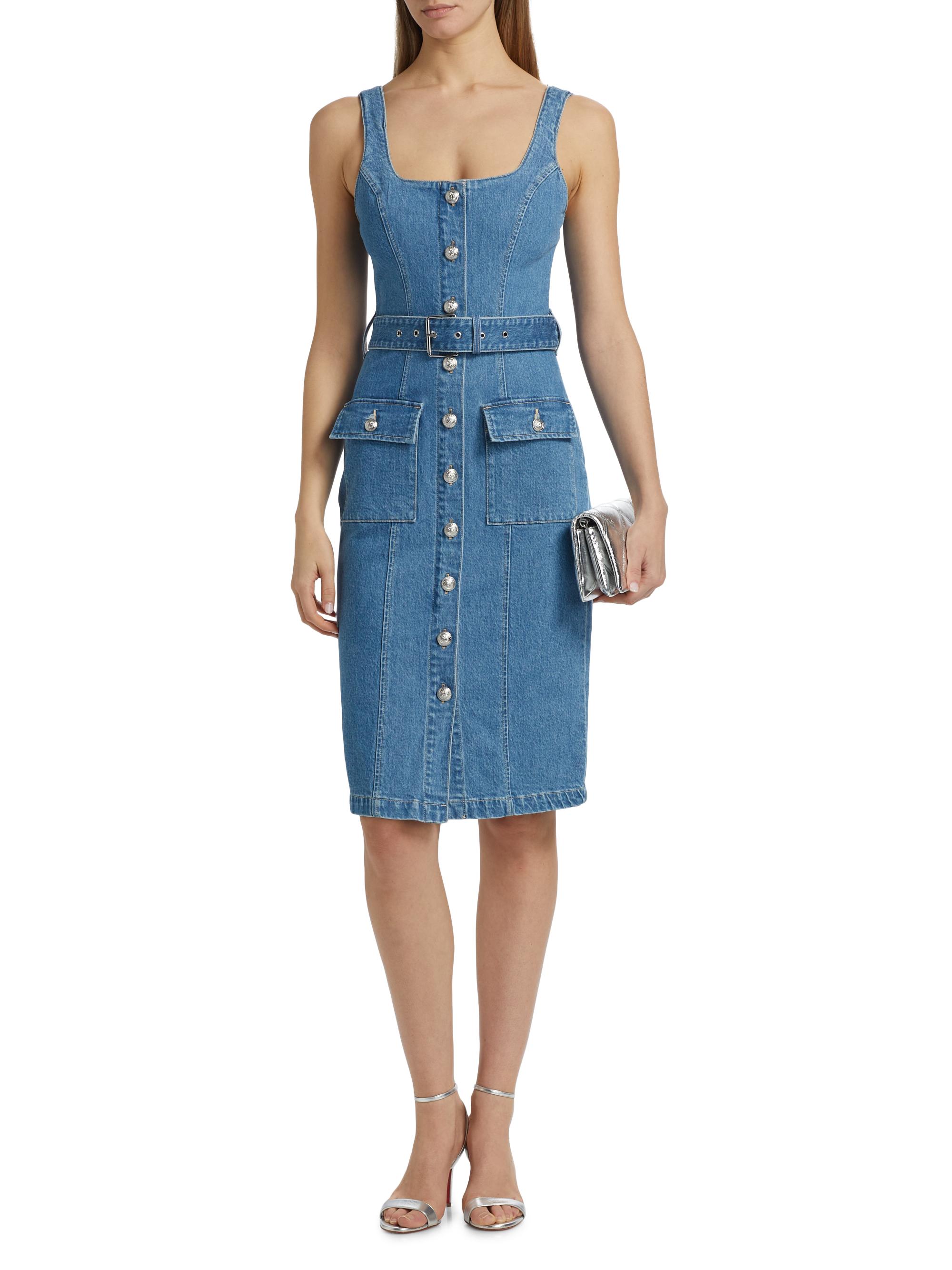 white christmas dresses L'Agence Midy Denim Dress Olvera – blueandcream