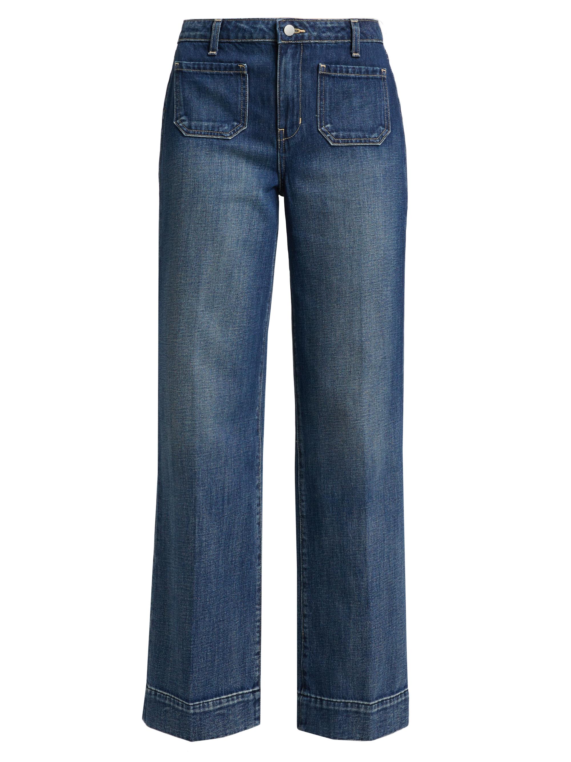 L'AGENCE Nolan High-Rise Patch Pocket Wide-Leg Jeans | Saks Fifth