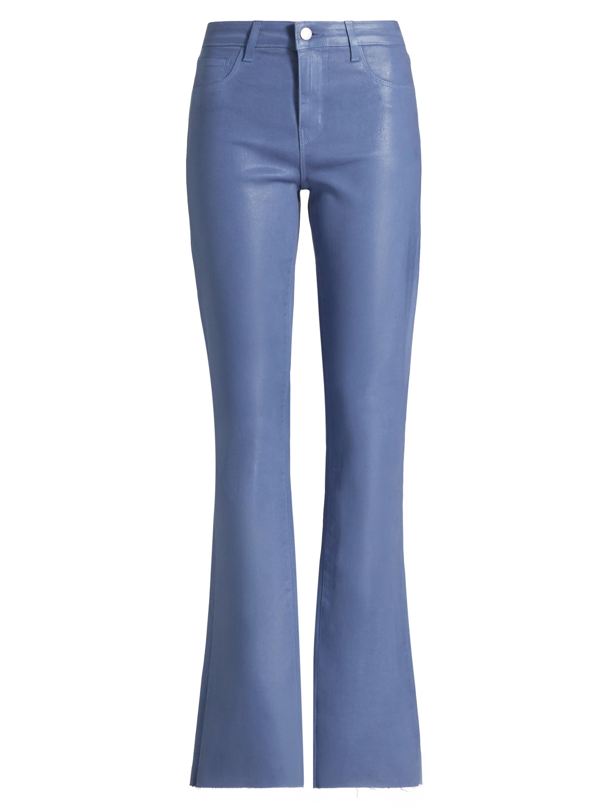 L'AGENCE Women's Ruth Stretch Cotton Flared High-Rise Jeans - Wild Wind Coated
