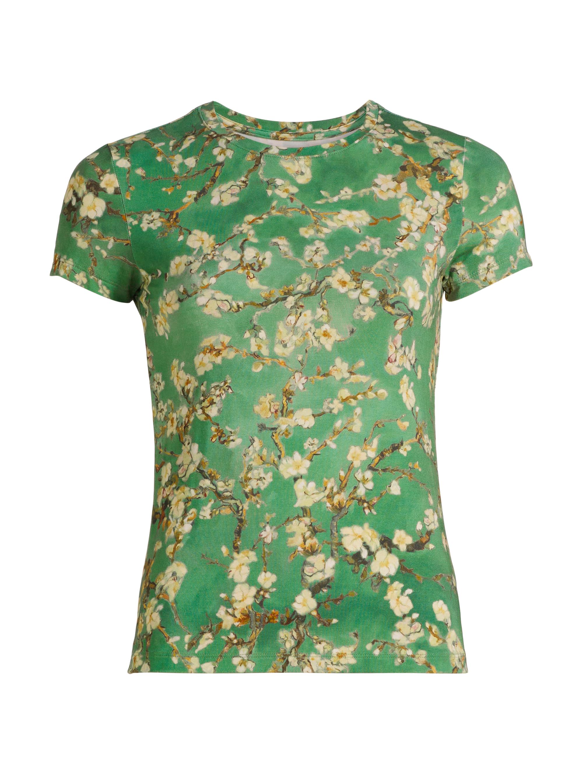 L'AGENCE Women's Ressi Cherry Blossom T-Shirt - Teal Multi Cherry Blossom