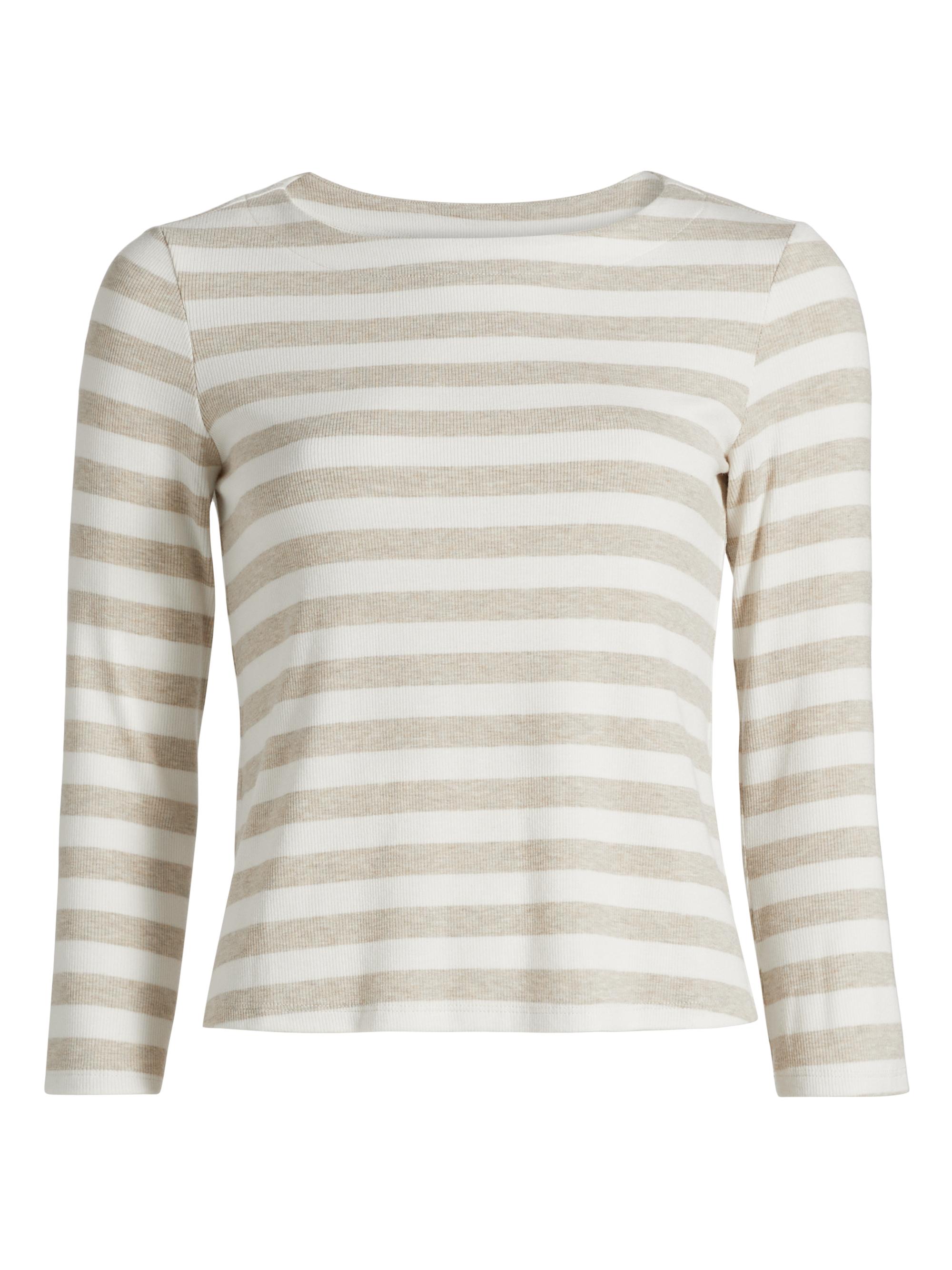 L'AGENCE Women's Lucille Striped Boatneck Shirt -  Marble Stripe