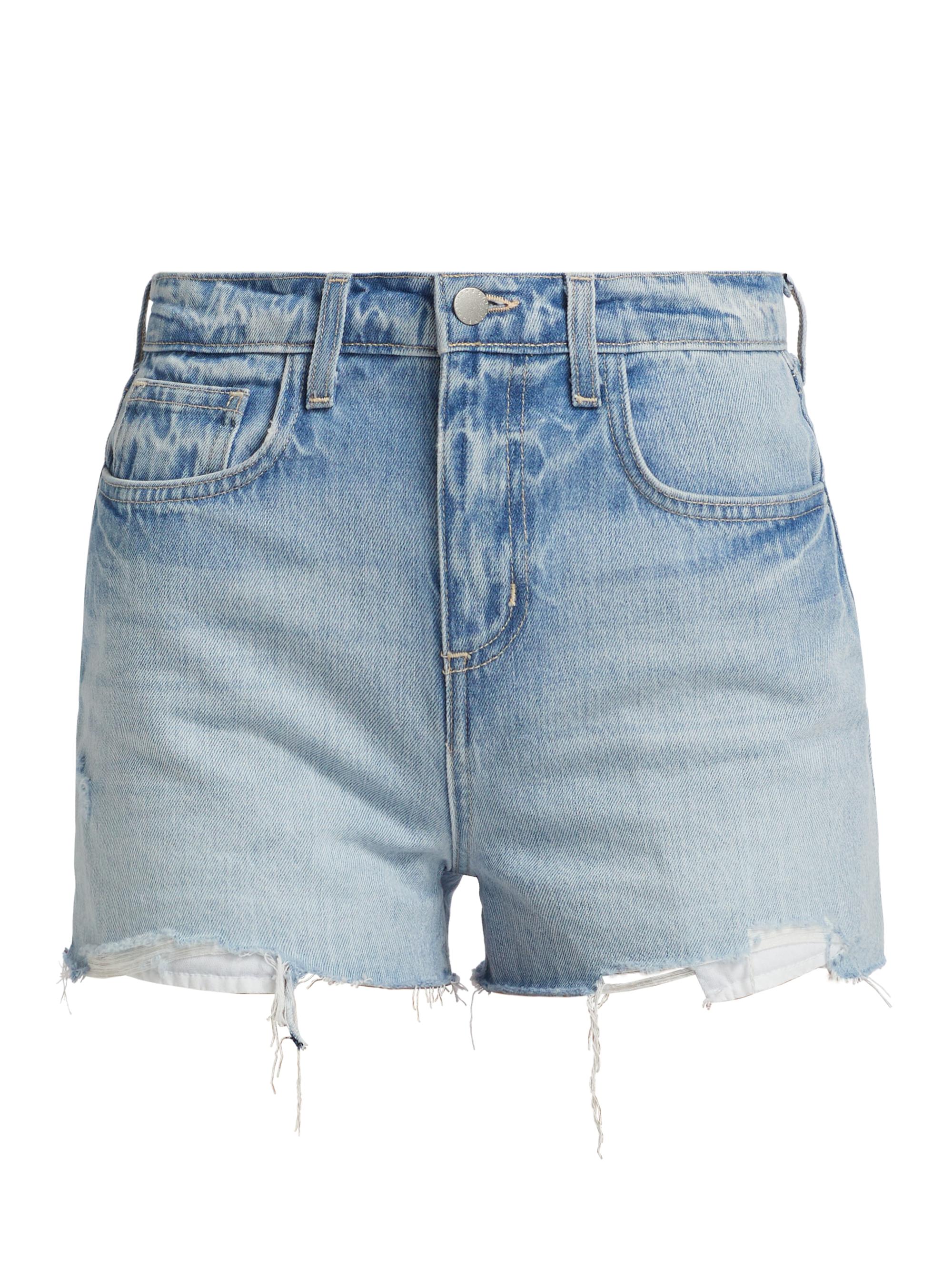 L'AGENCE Women's Clark Raw-Edge Shorts - Fontana Destruct