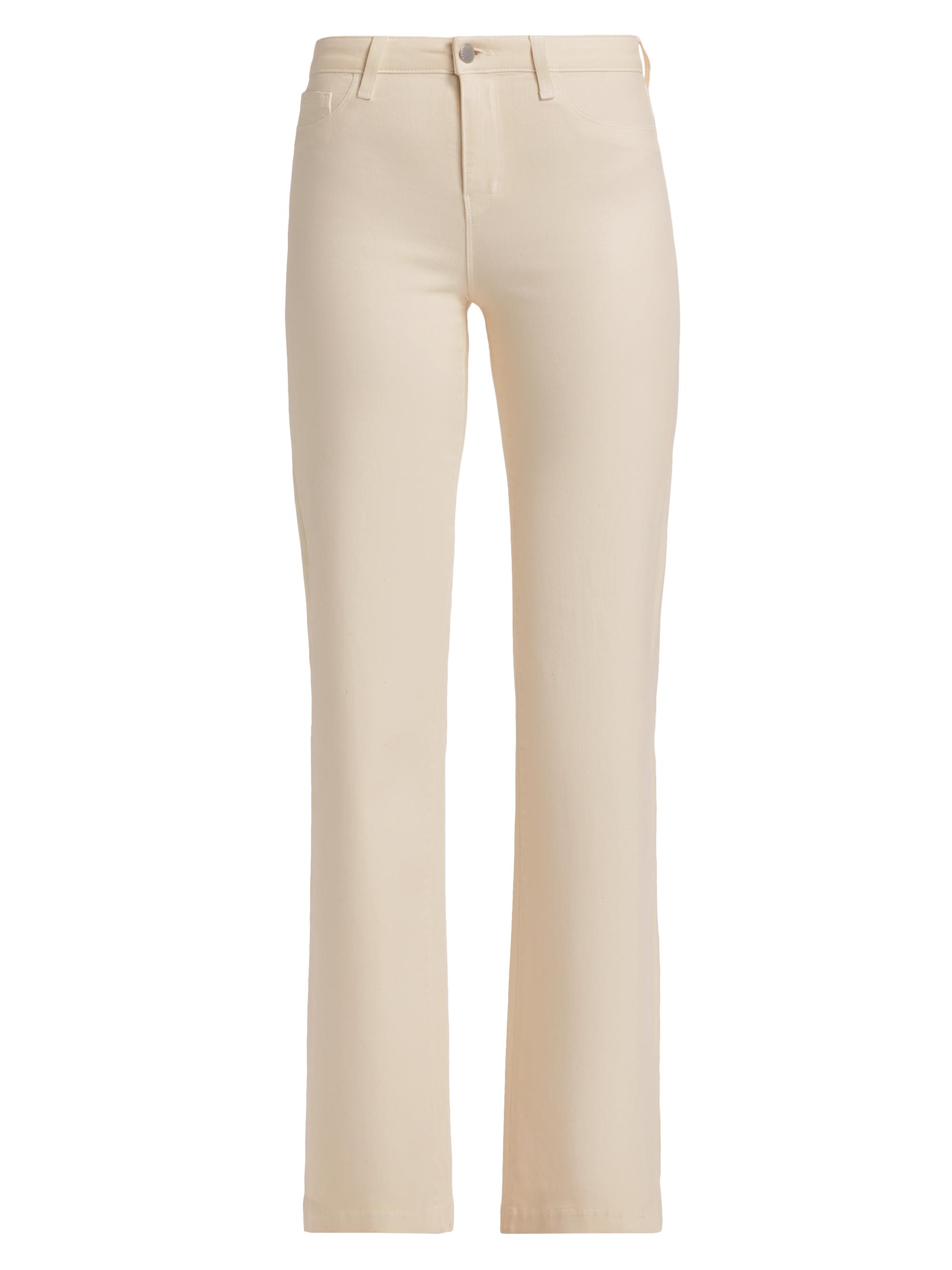 L'AGENCE Women's Clayton Stretch Cotton Wide-Leg Jeans - French Vanilla Coated