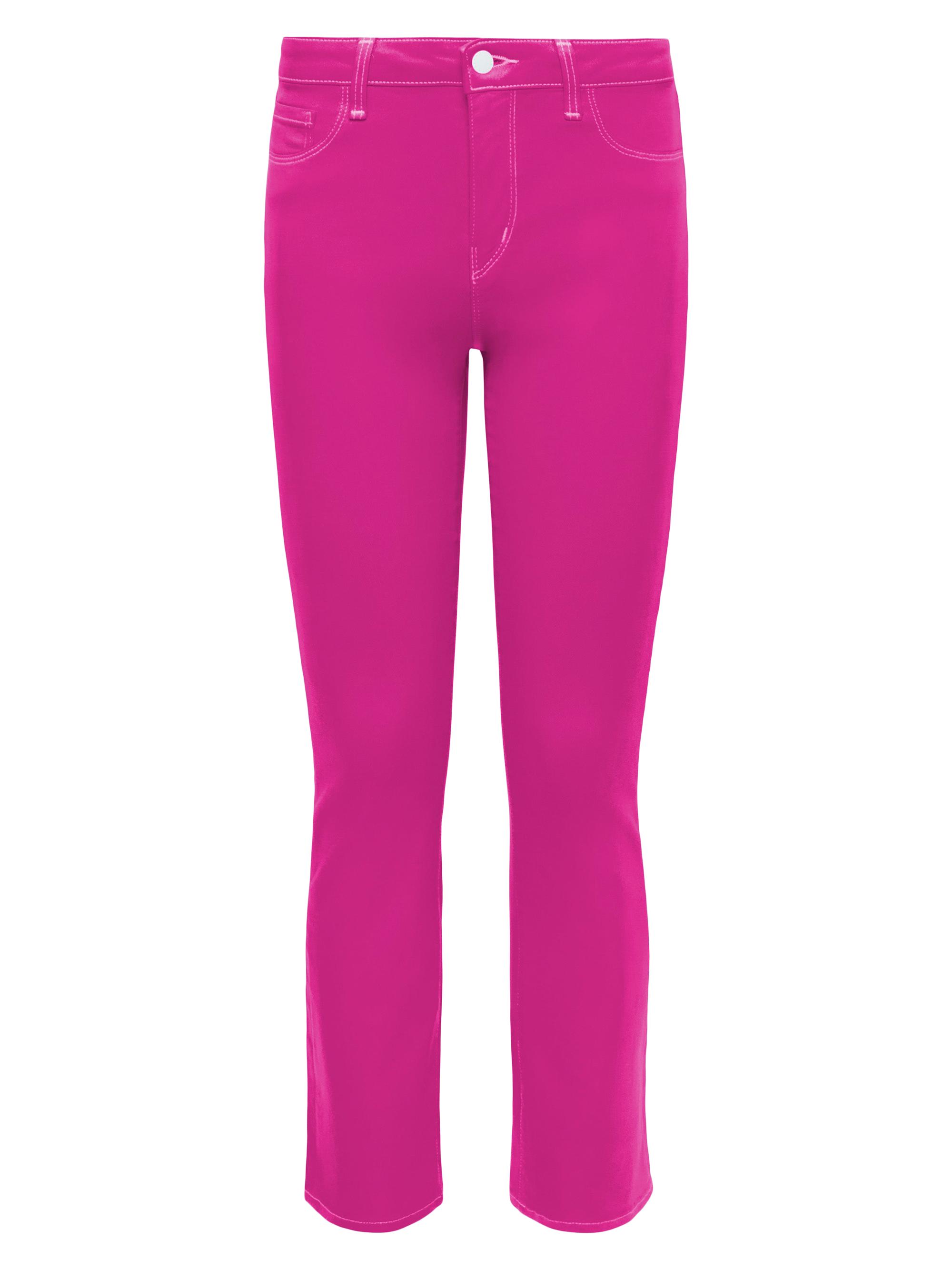 L'AGENCE Women's Tati High-Rise Micro Bootcut Pants - Festival Fuschia White Coated