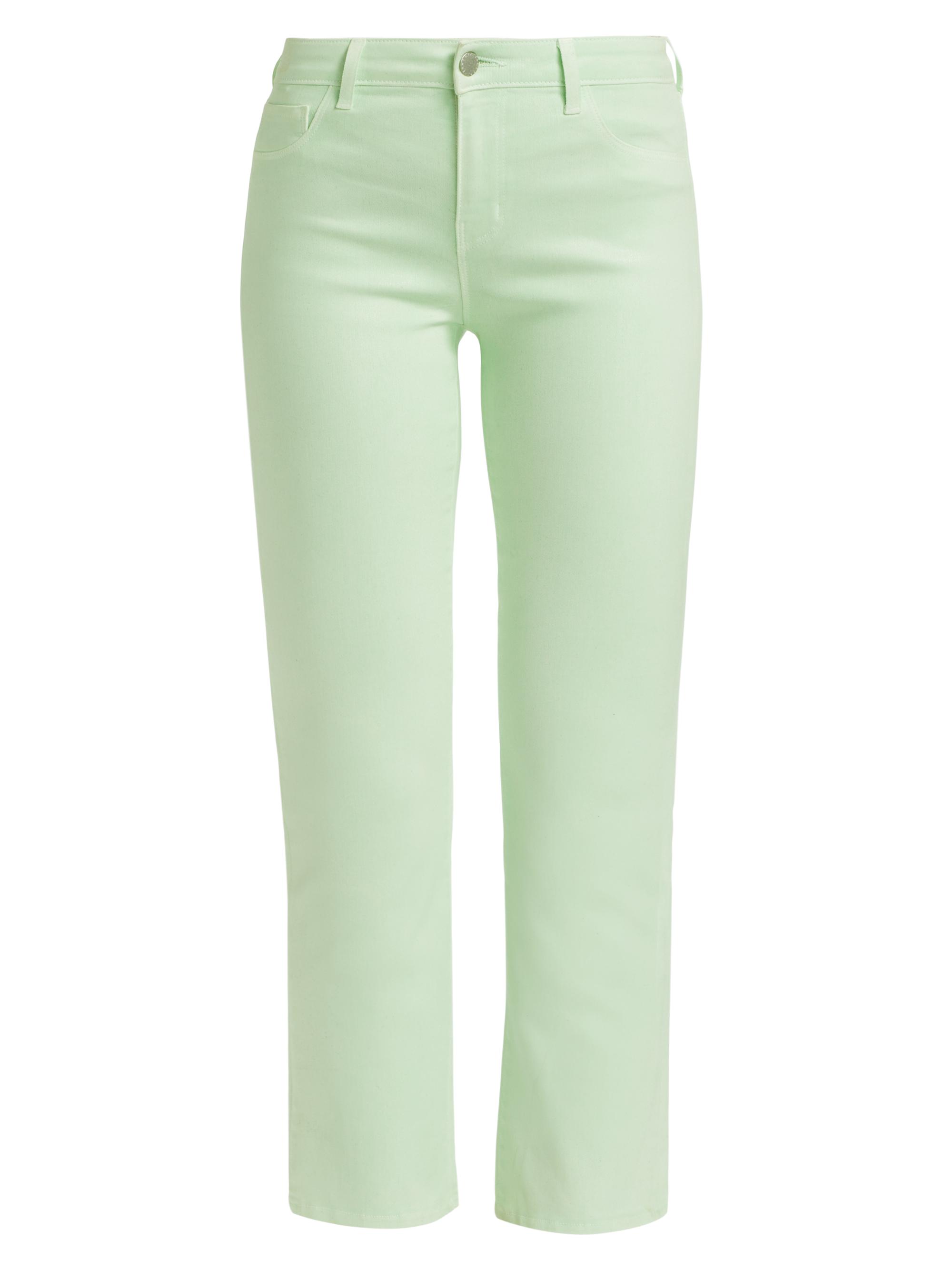 L'AGENCE Women's Tati Mid-Rise Stretch Flare Crop Jeans - Pale Jade Coated