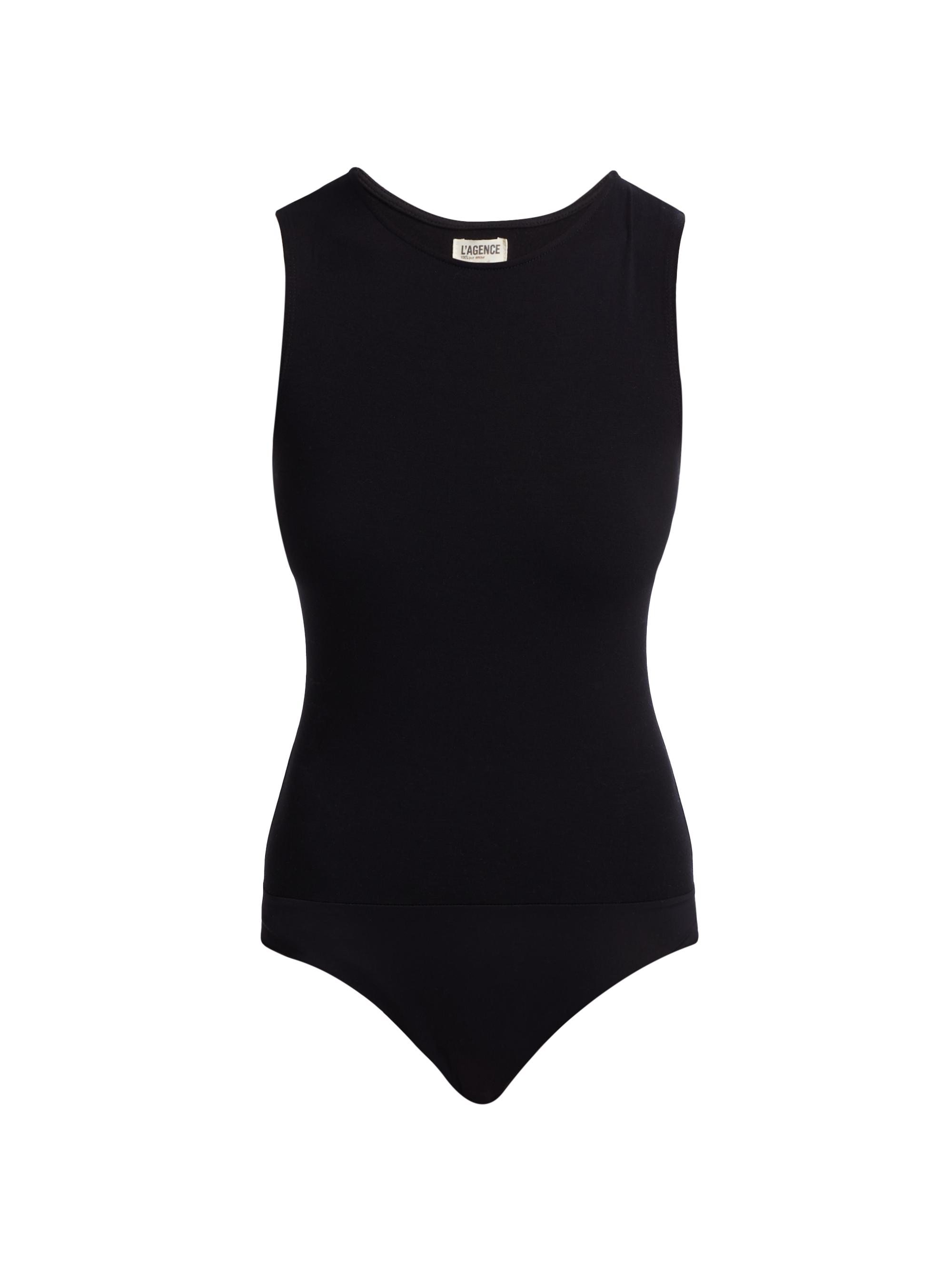 L'AGENCE Women's Amia Stretch Tank Bodysuit - Black