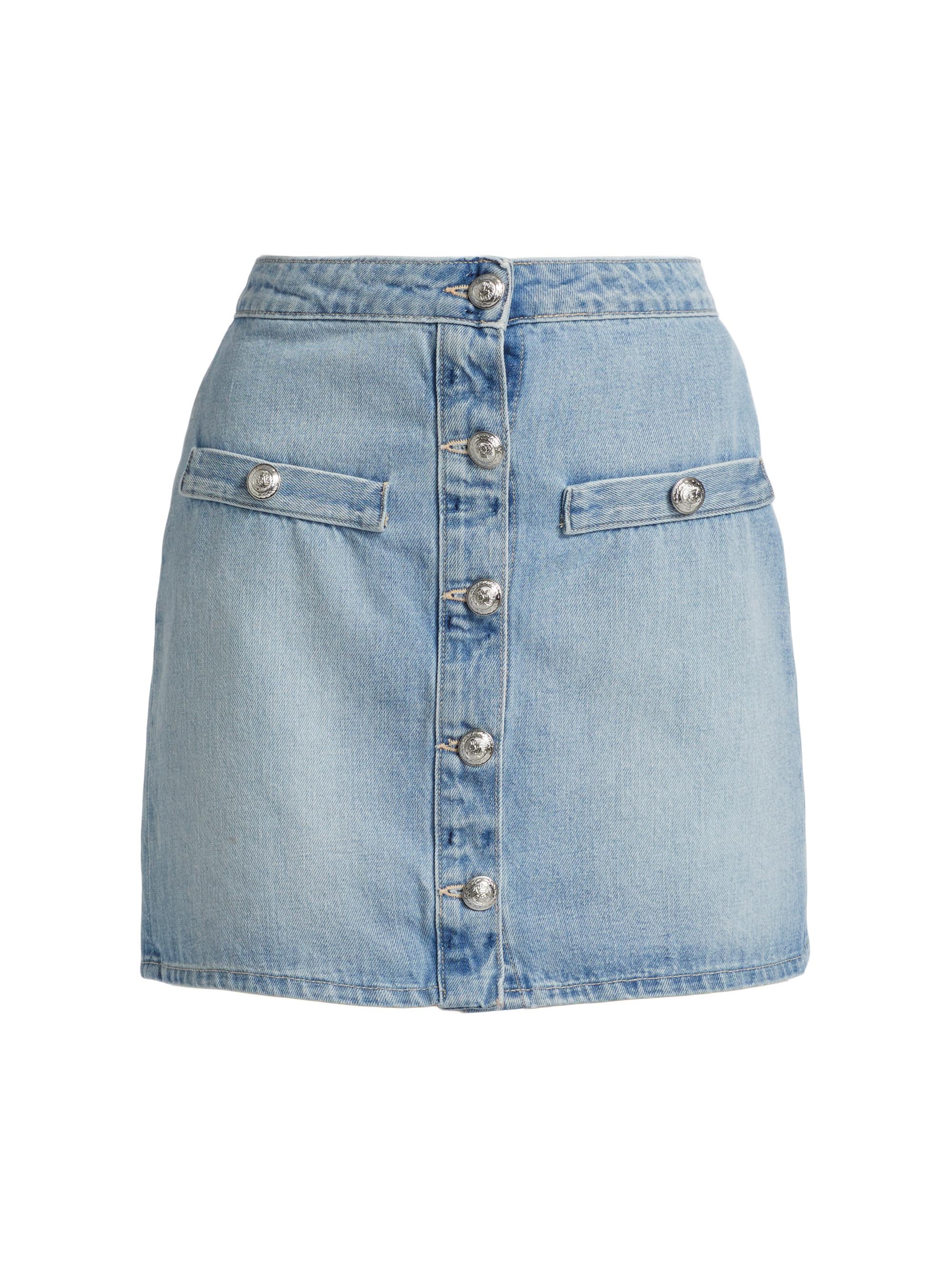 L'AGENCE Women's Kris Denim Button-Front Miniskirt - Fontana