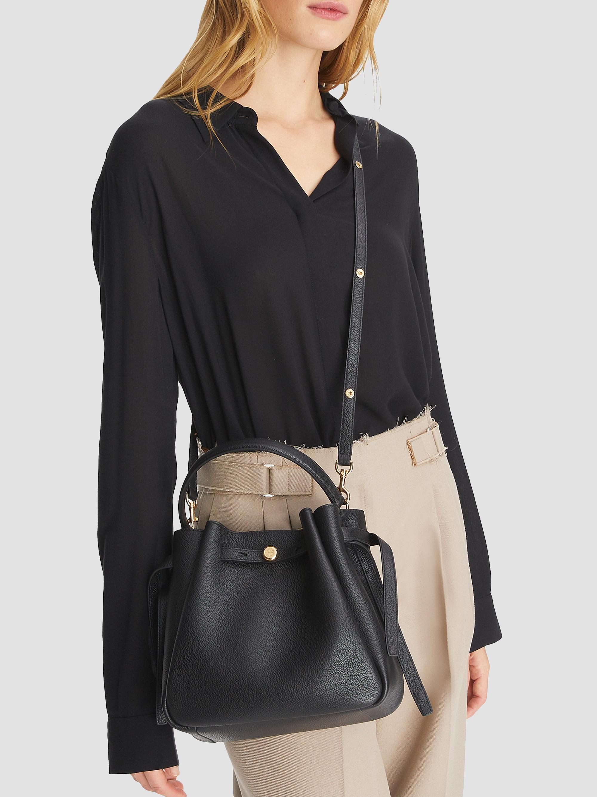 Tory Burch Romy Pebbled Leather Bucket Bag | Saks Fifth Avenue