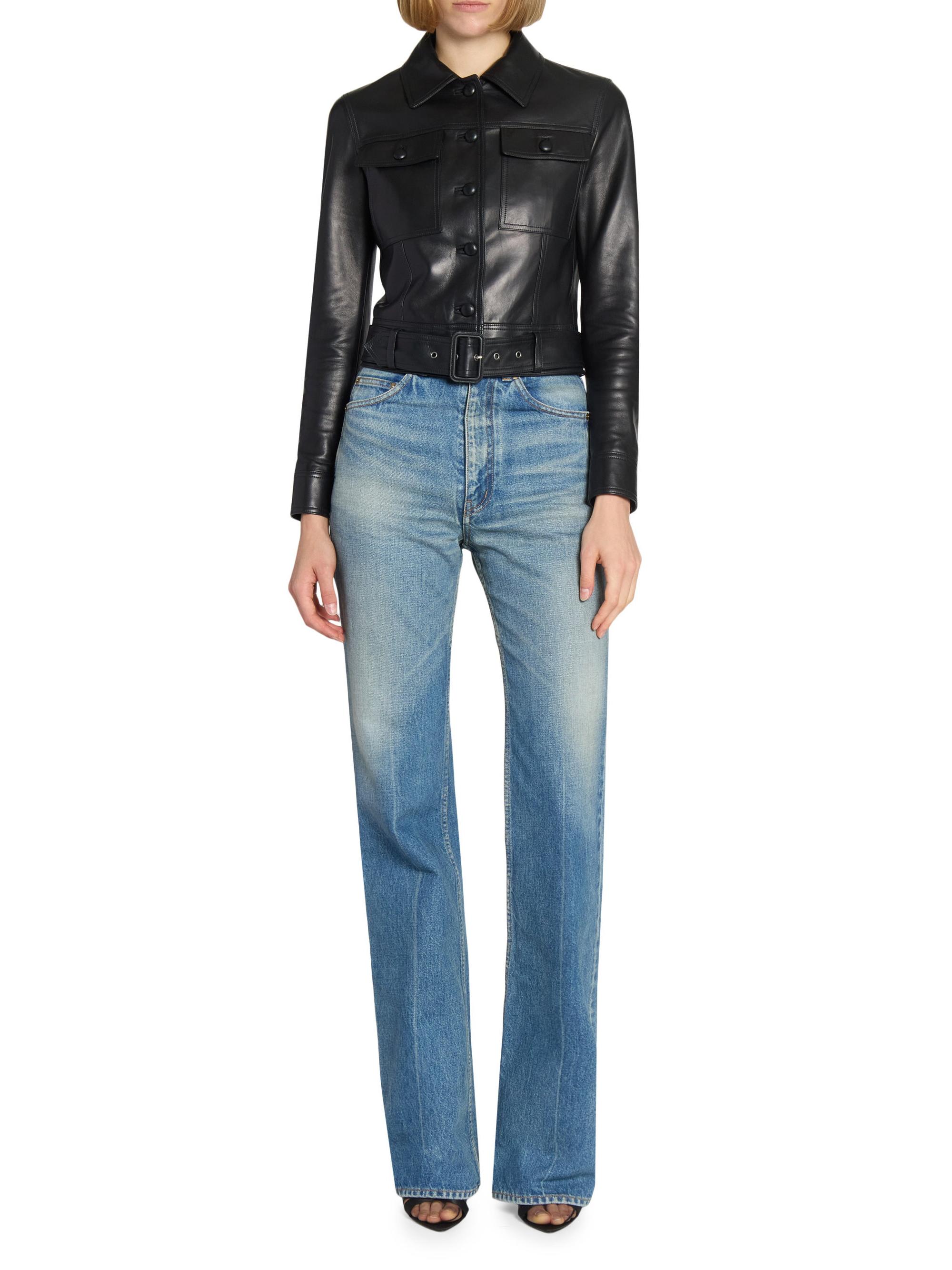 Saint Laurent Cropped Jacket in Lambskin | Saks Fifth Avenue