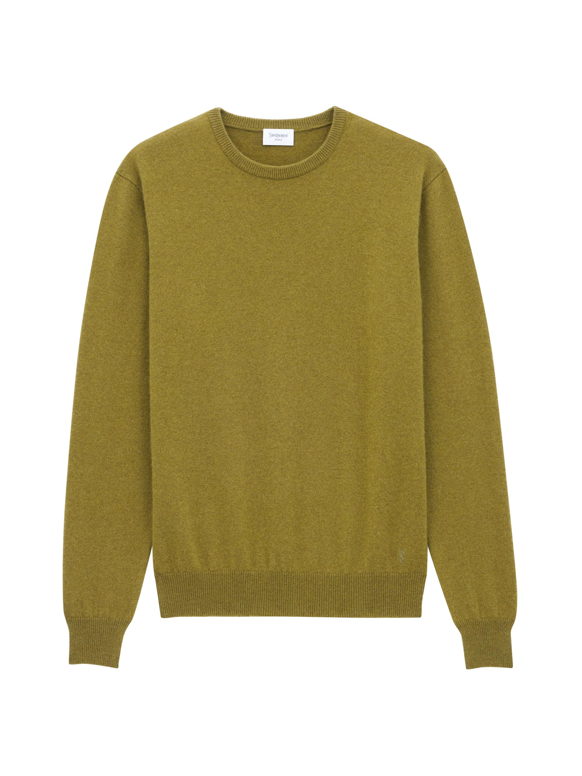 Saint Laurent Women's Cassandre Cashmere Sweater - Kaki