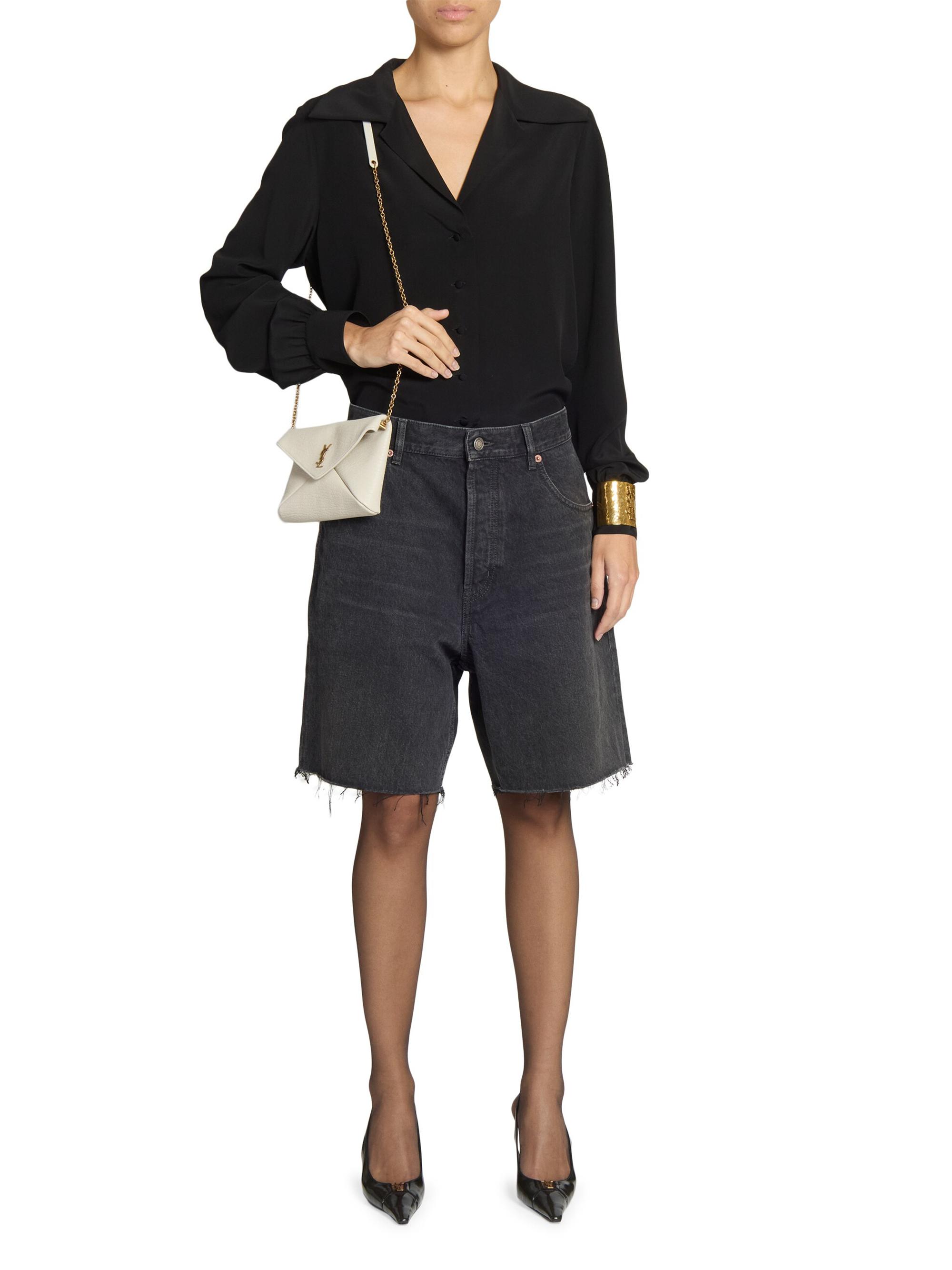 SAINT LAURENTPARISチェーン付ケースエディ期 Saint Laurent Cassandre Chain Pouch in Lambskin | Saks Fifth Avenue