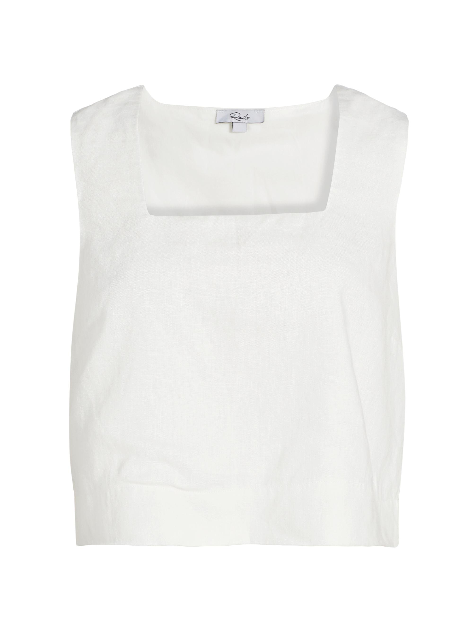Rails Women's Akira Linen Square Neck Tank - White