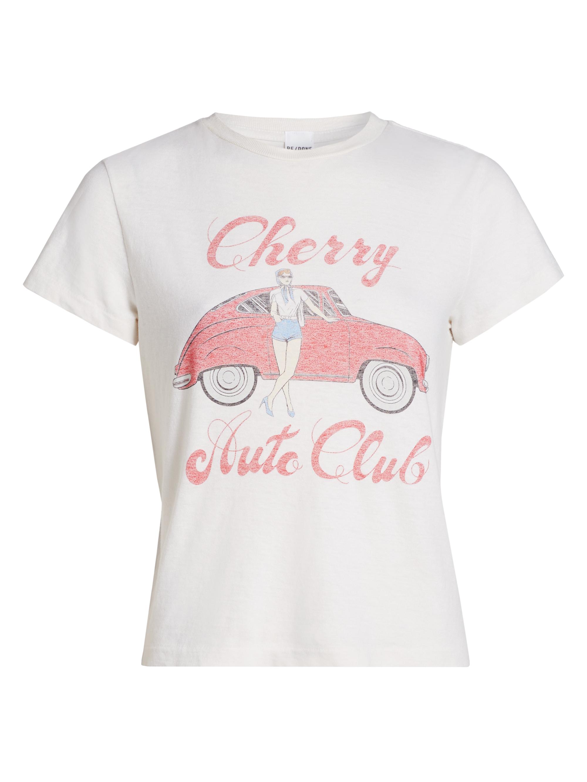 Re/done Women's Classic Cherry Auto T-Shirt - Vintage White