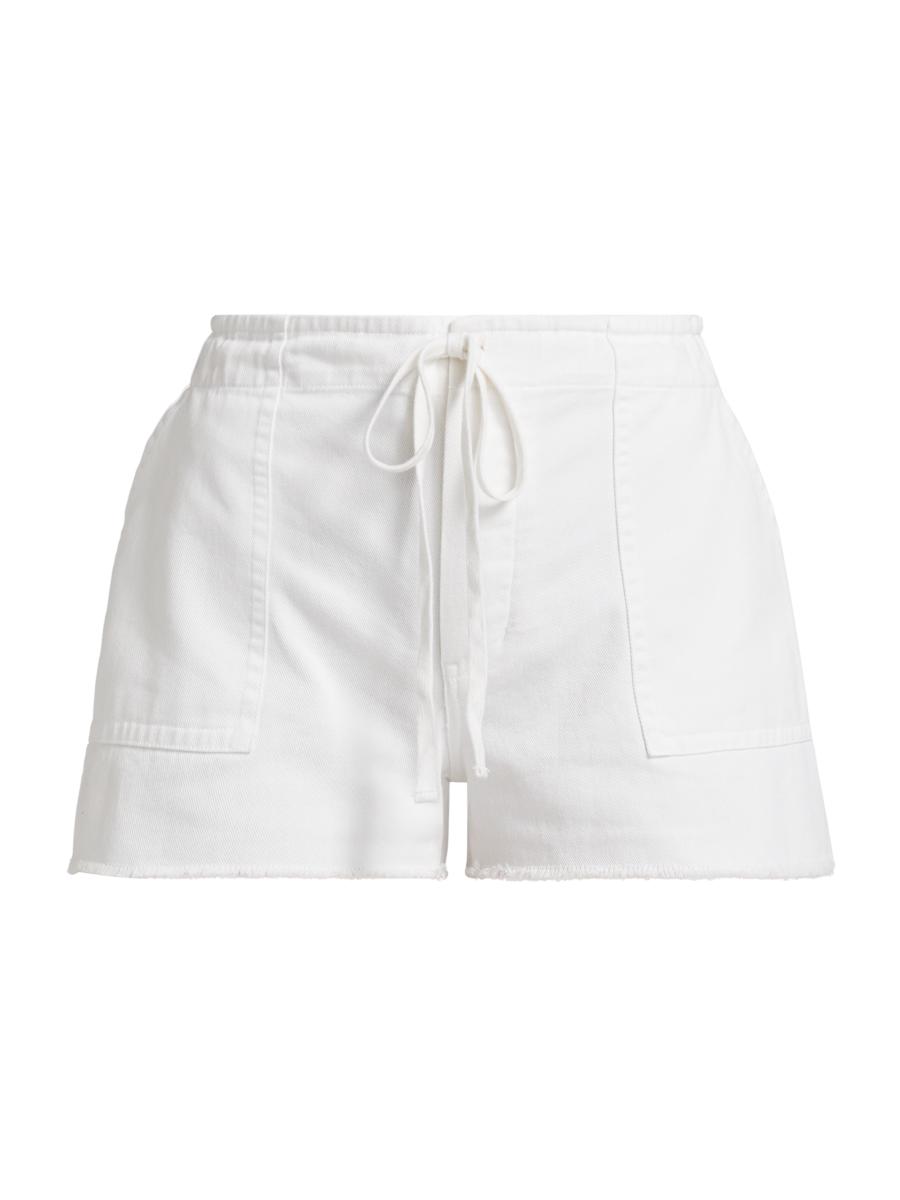 Re/done Women's Beach Cotton Drawstring Shorts In White