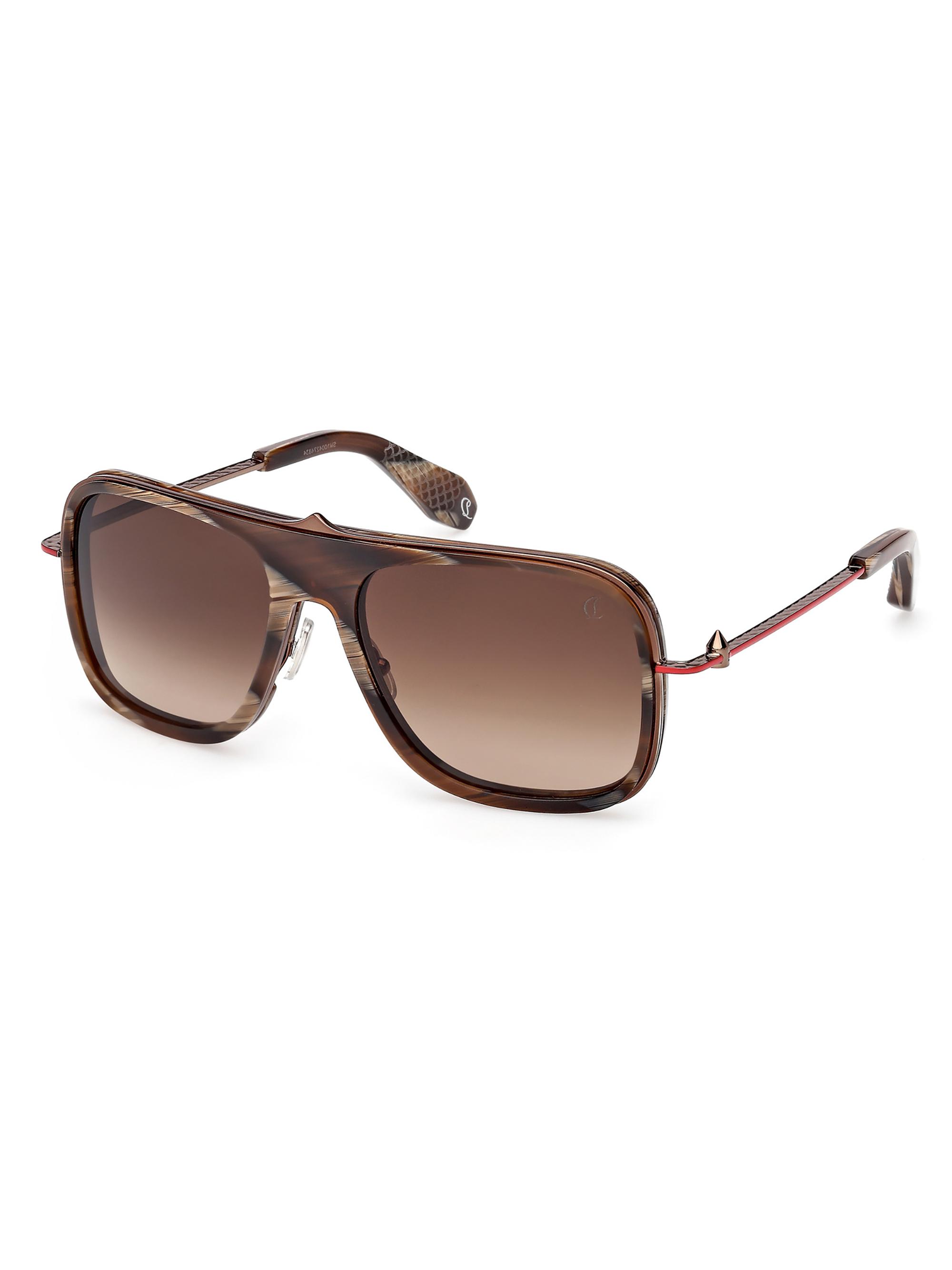 Christian Louboutin Men's 58MM Rectangular Sunglasses - Brown Horn