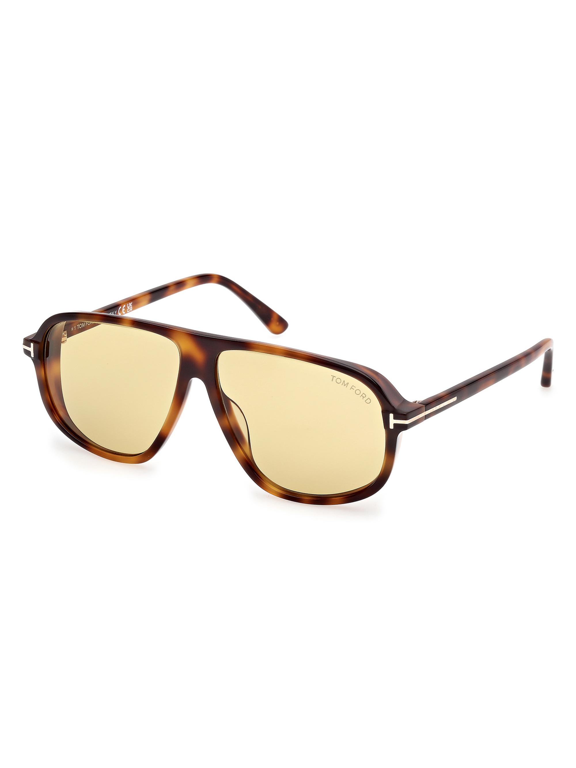 TOM FORD Men's Guillaume 61MM Aviator Sunglasses - Havana Yellow
