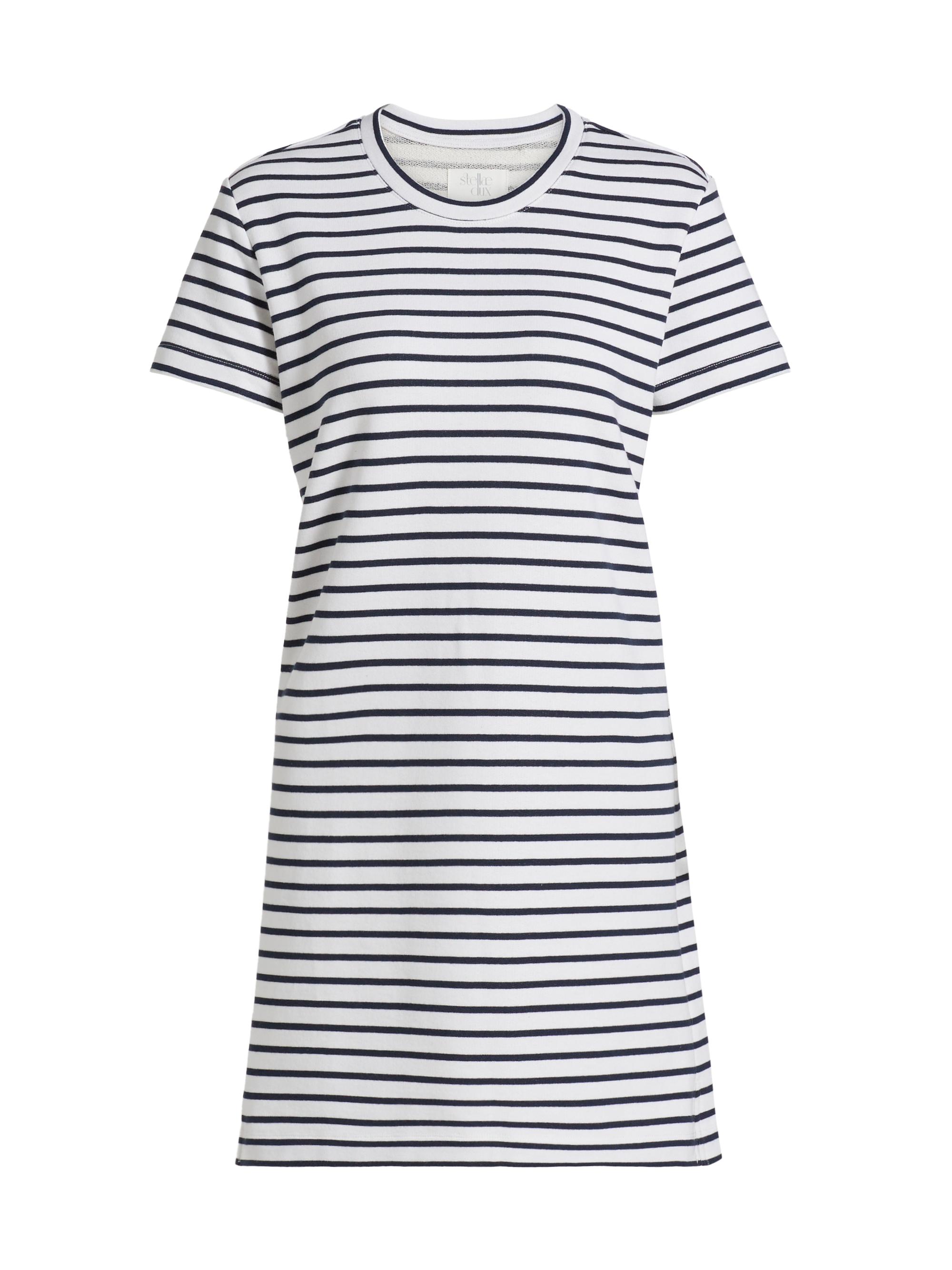 Stellae Dux Women's Striped Cotton-Blend Minidress - Optic White Navy
