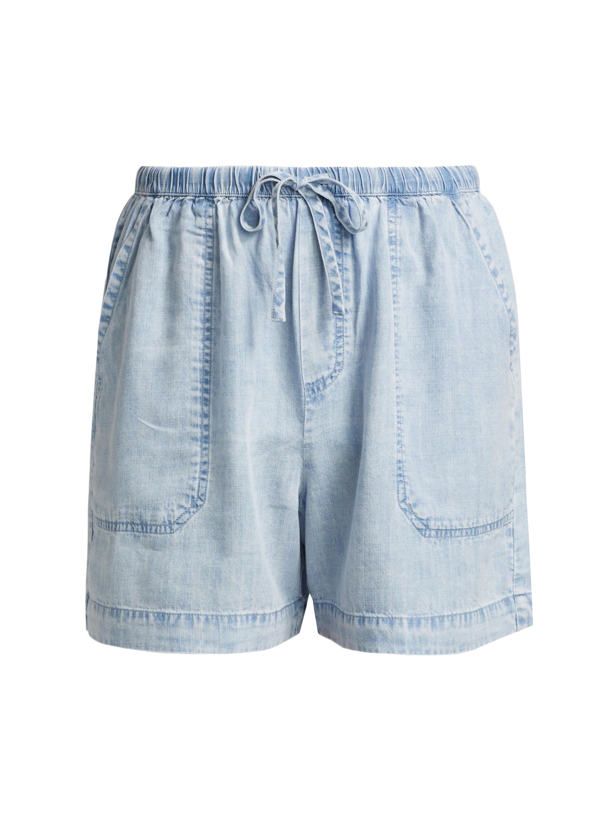 Stellae Dux Women's Denim Drawstring Shorts - Bleached Indigo
