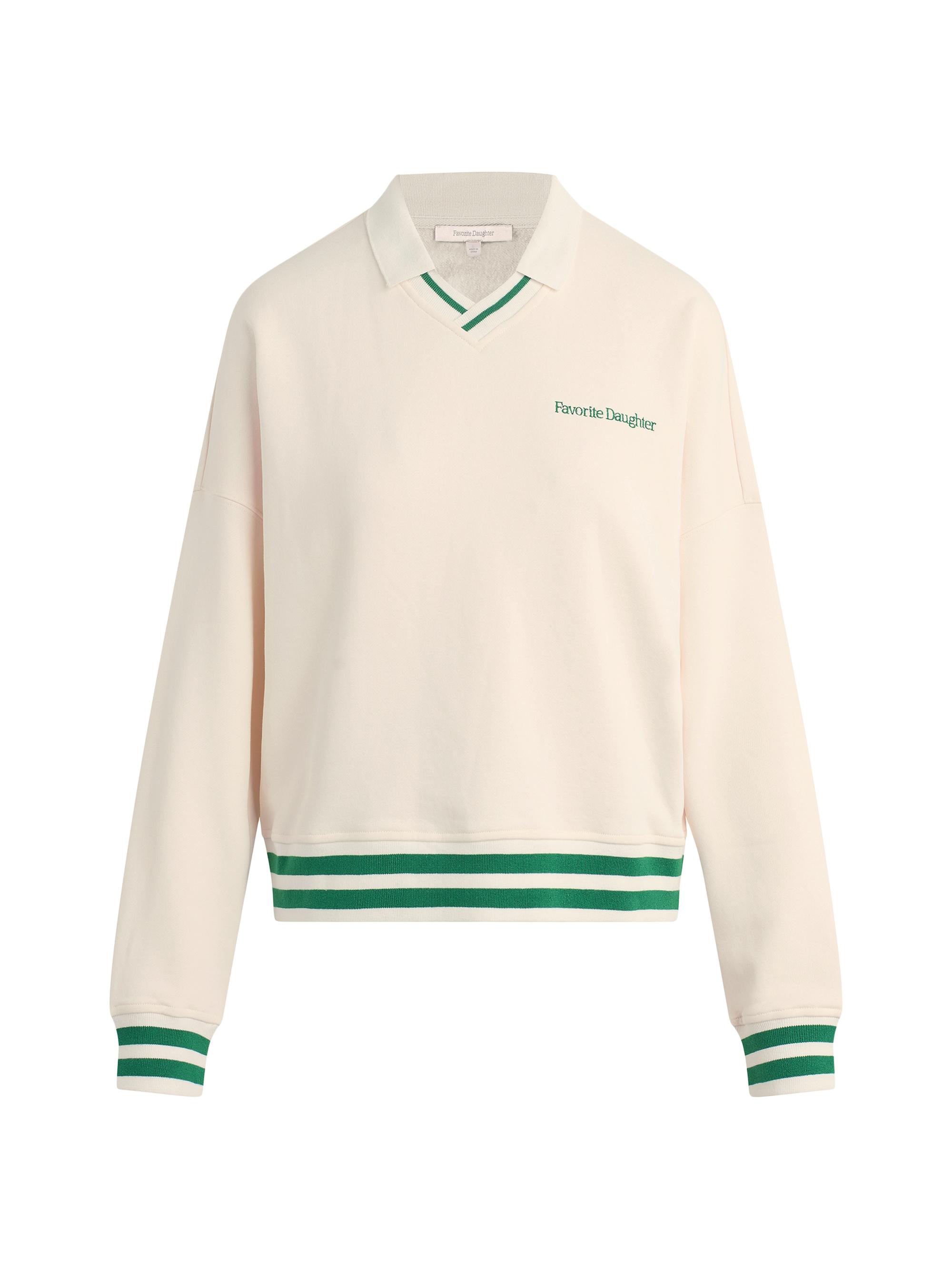 Favorite Daughter Women's Ivy League Logo-Embroidered Cotton Rugby Sweater -