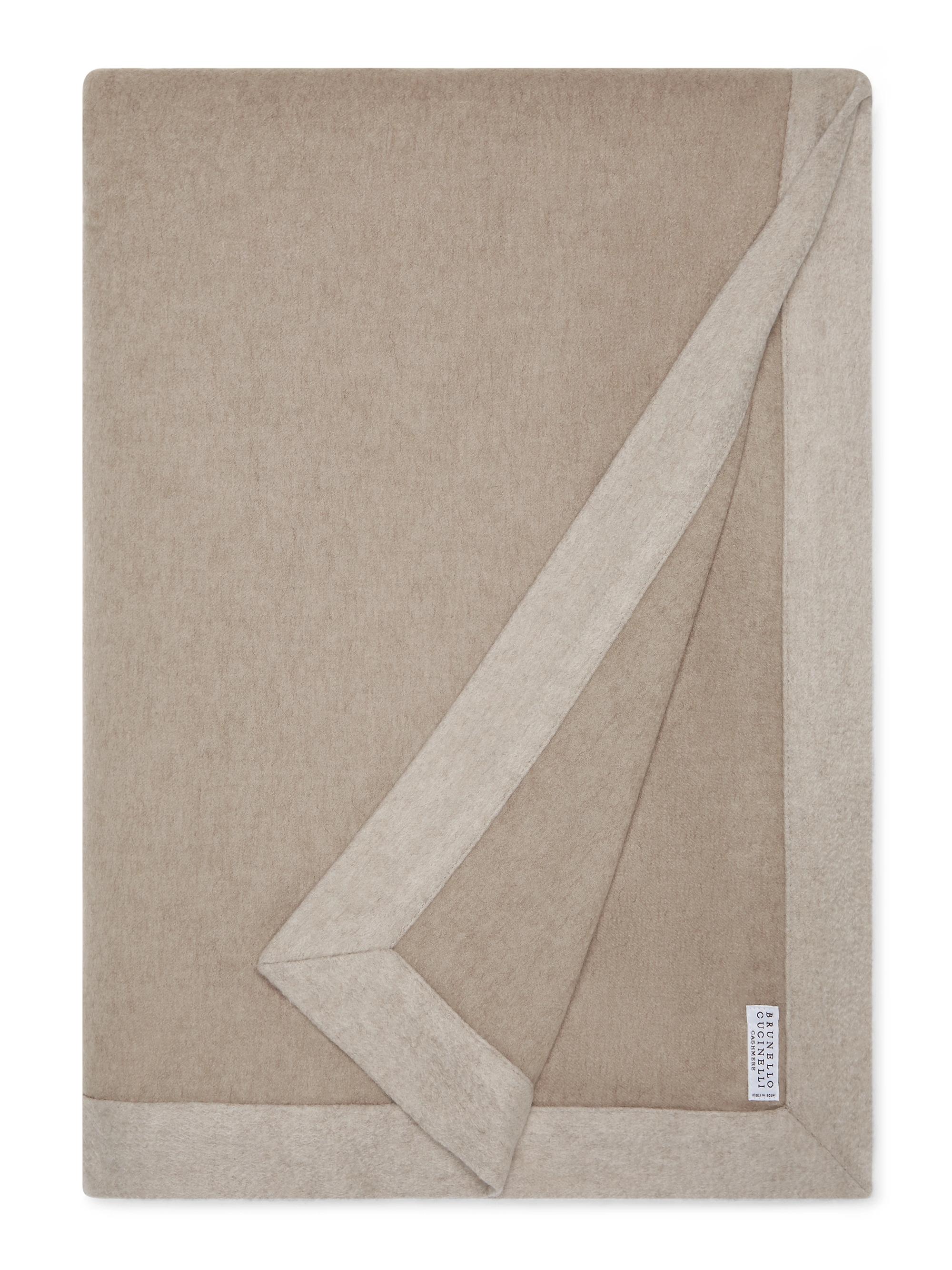 Brunello Cucinelli Cashmere Throw with Contrasting Border - Camel