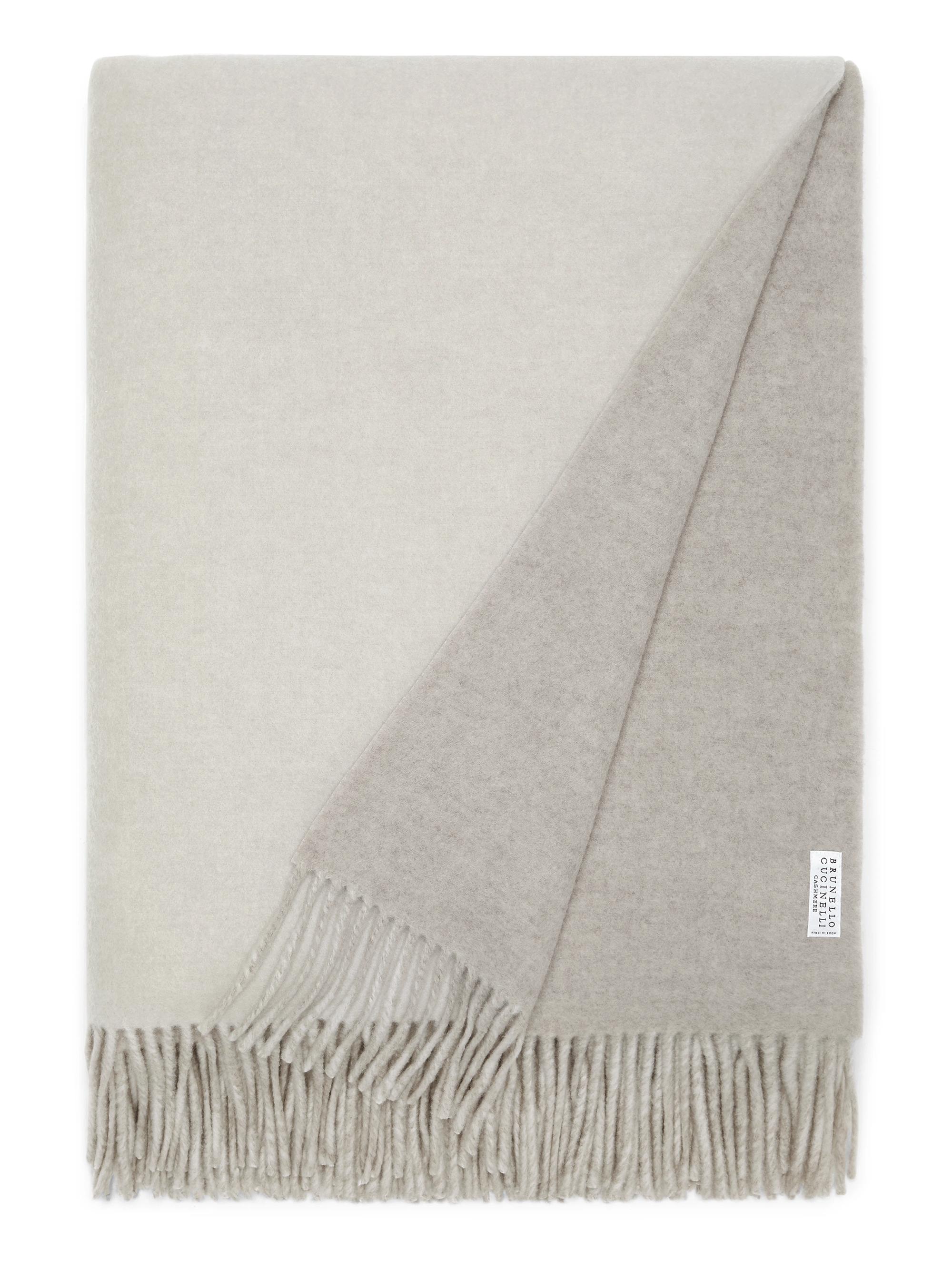 Brunello Cucinelli Cashmere Double Cloth Throw with Fringe - Brown
