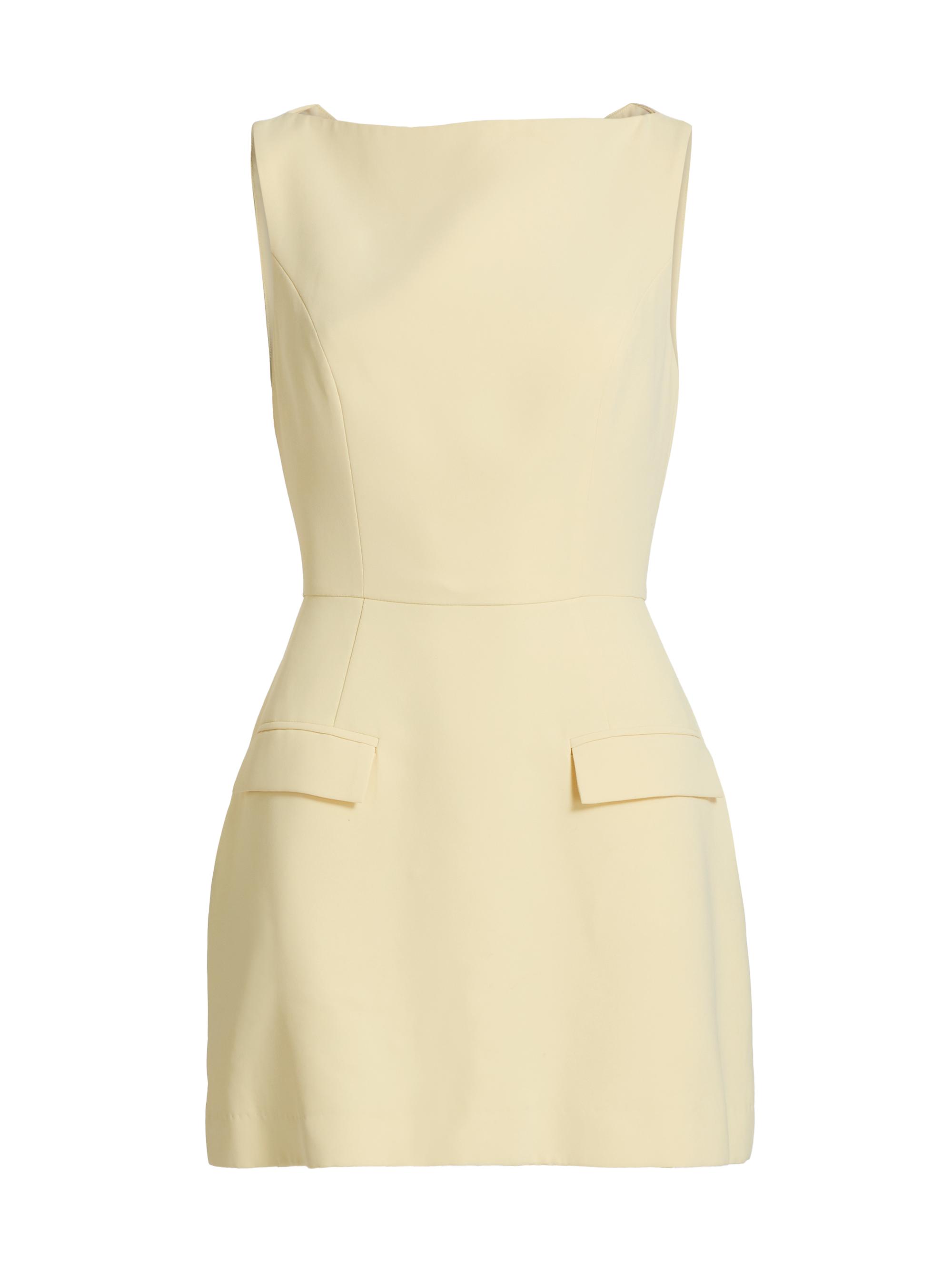 Amanda Uprichard Women's Banco Boatneck Sleeveless Sheath Minidress - Cornsilk
