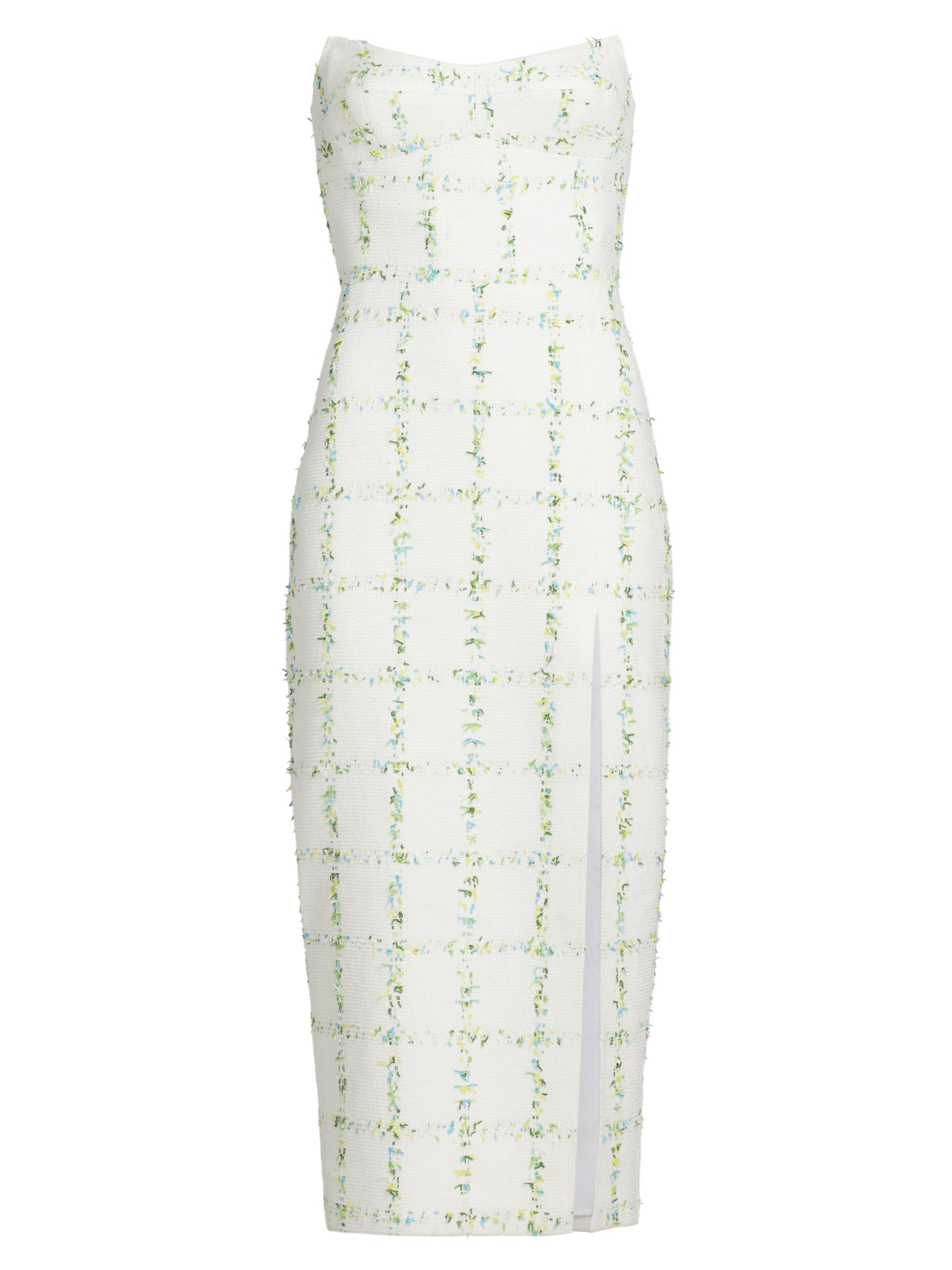 Amanda Uprichard Women's Ivy Tweed Strapless Midi-Dress - White