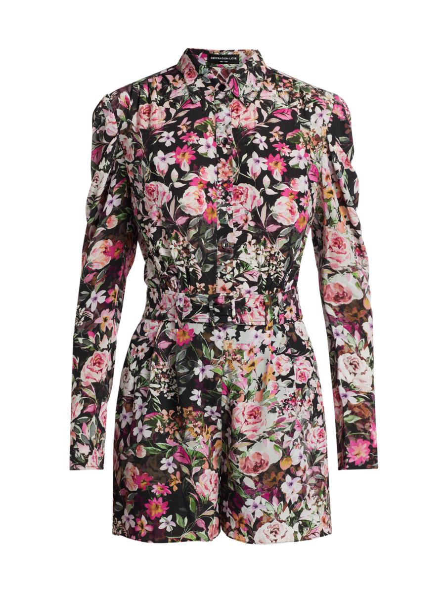 Generation Love Women’s Pink Floral Short Sleeve Romper – Size Small