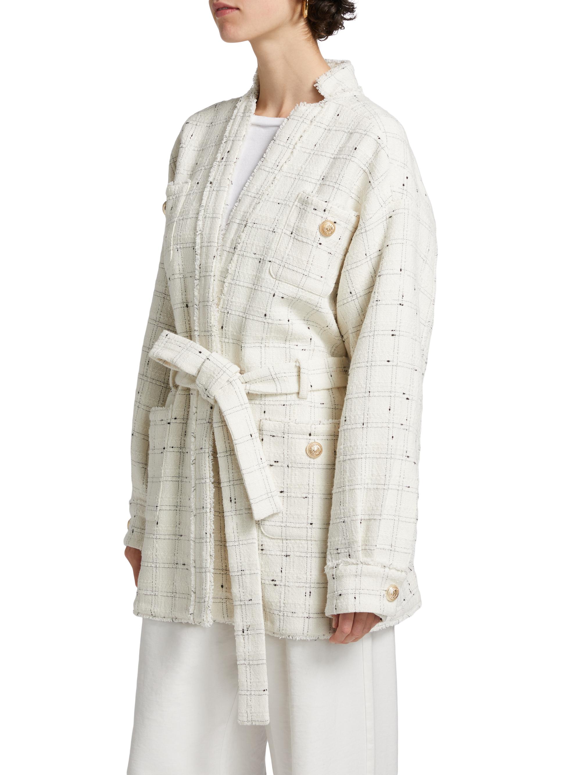 Generation Love Lainey Windowpane Tweed Wrap Jacket | Saks Fifth