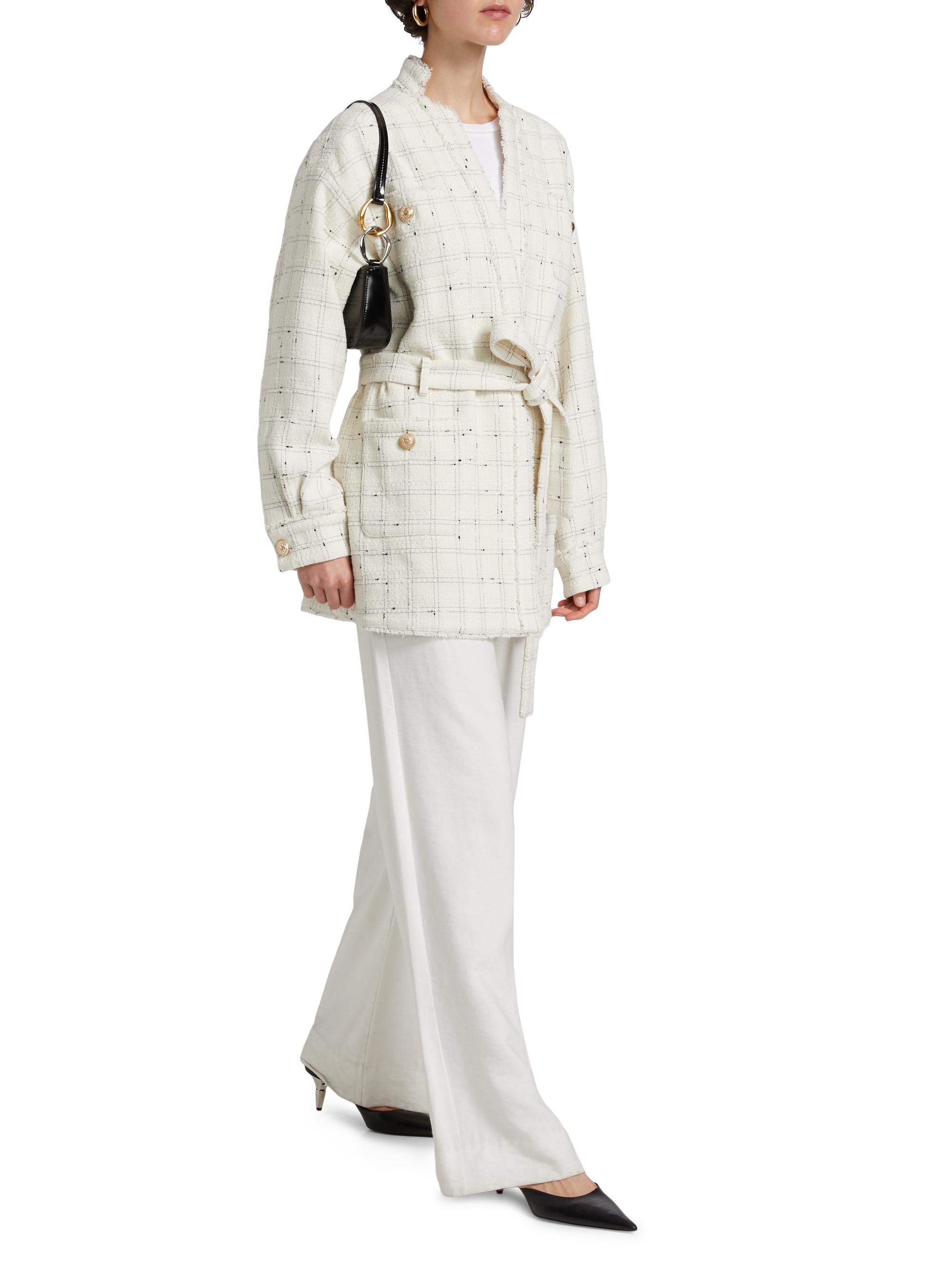 Generation Love Lainey Windowpane Tweed Wrap Jacket | Saks Fifth