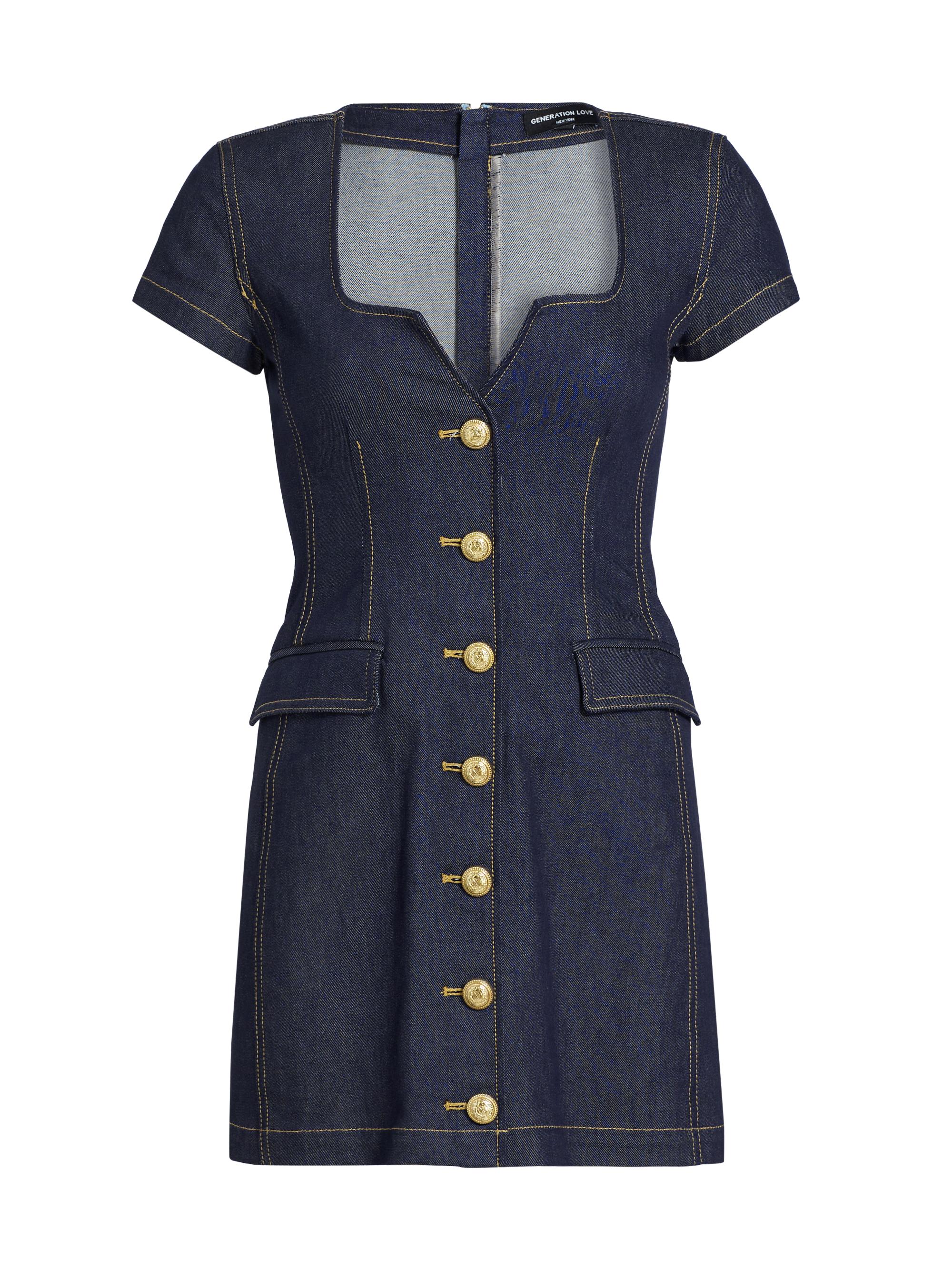 Generation Love Women's Brunella Stretch Denim Minidress - Dark Denim Blue